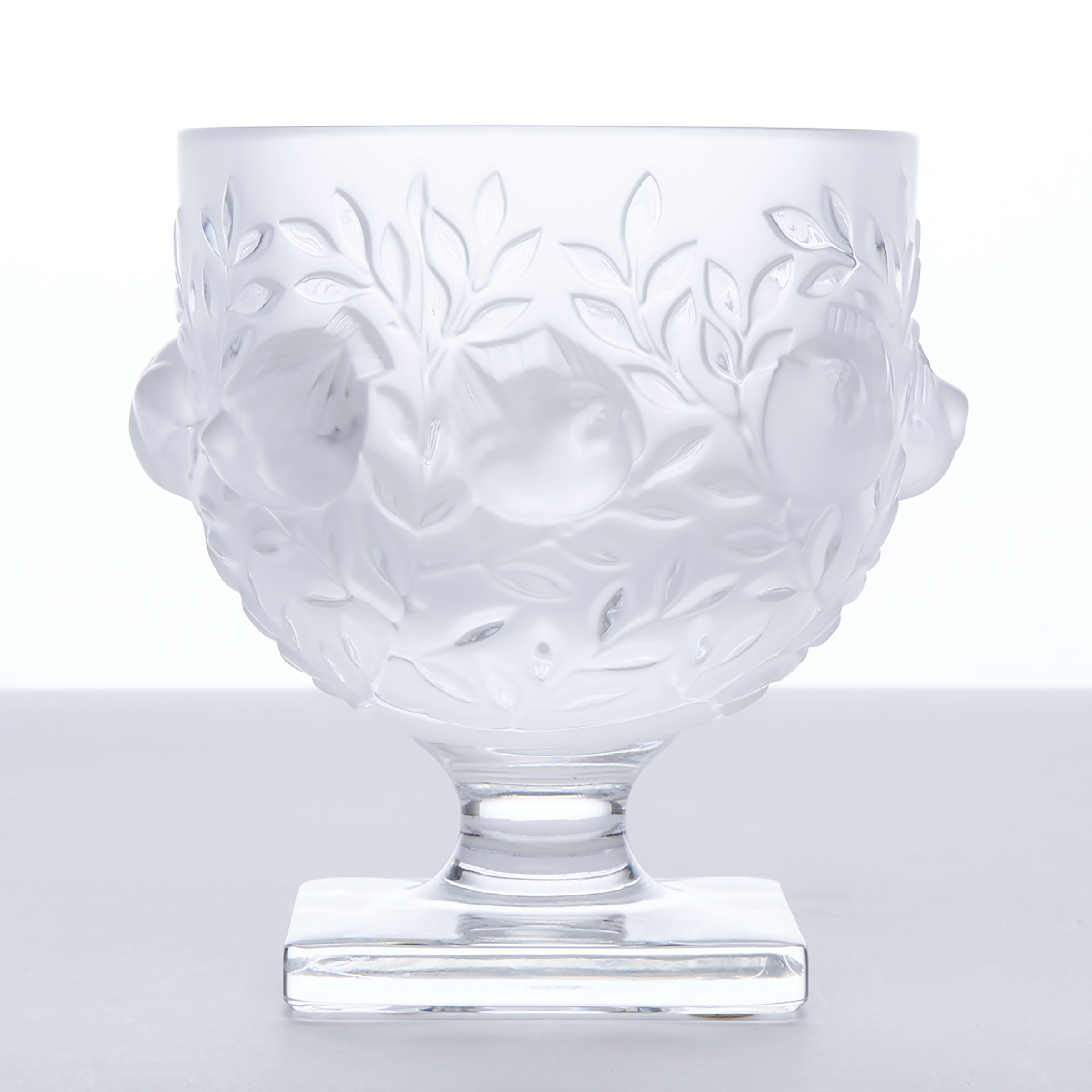 ‘Elisabeth’, Lalique Moulded and Partly Frosted Pedestal-Footed Vase, 20th century