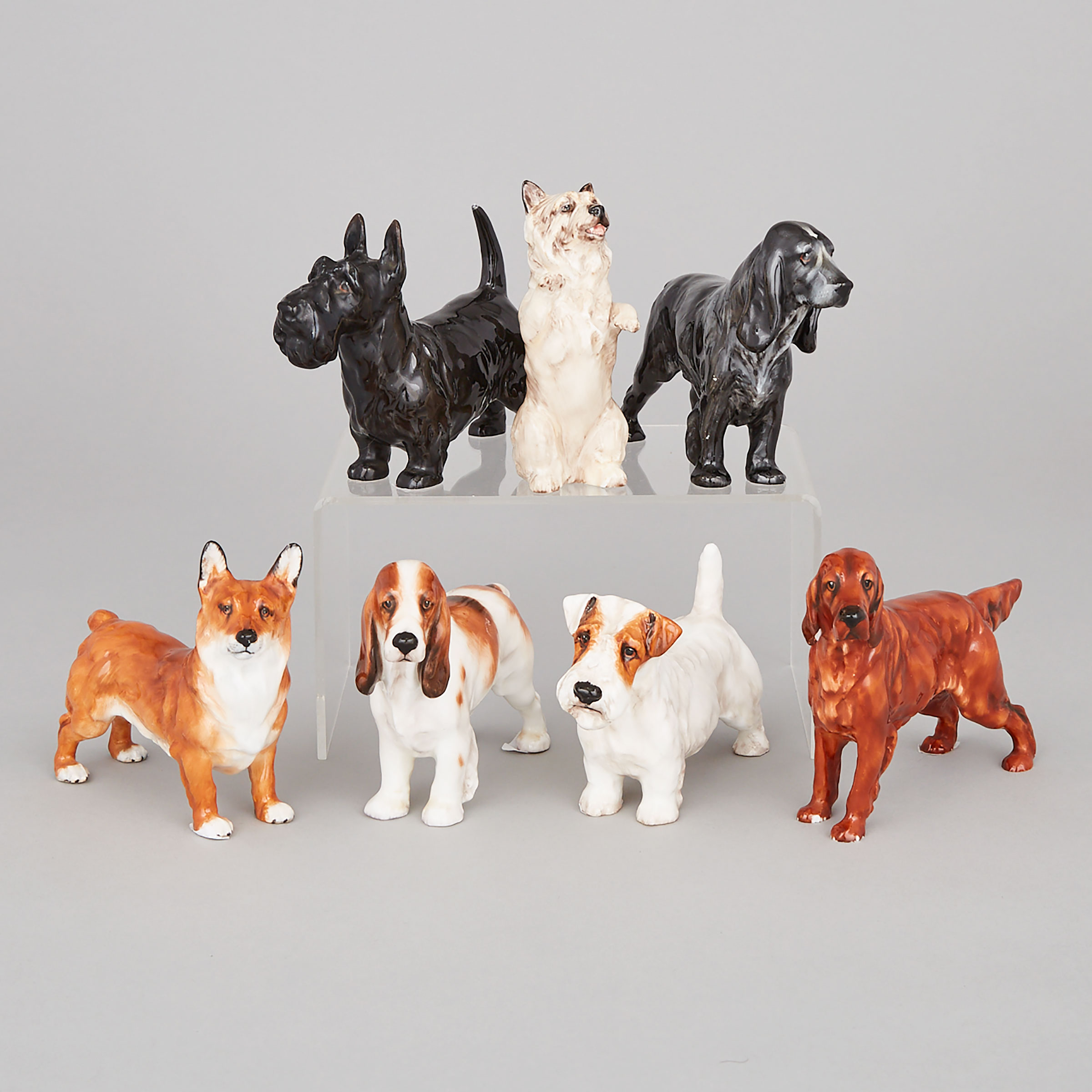 Seven Royal Doulton Dog Figurines, 20th century