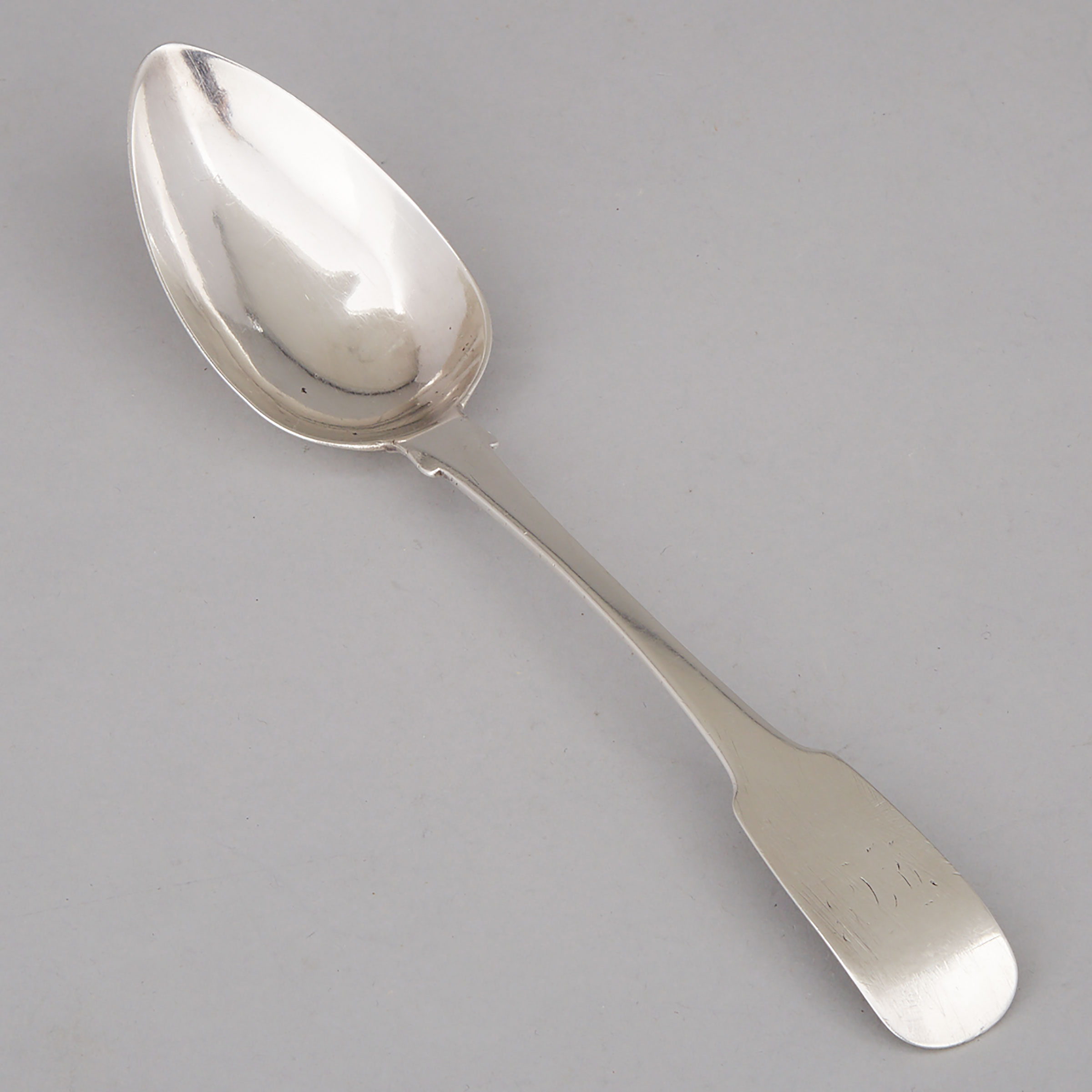 Irish Provincial Silver Fiddle Pattern Table Spoon, Isaac Solomon, Cork, c.1830