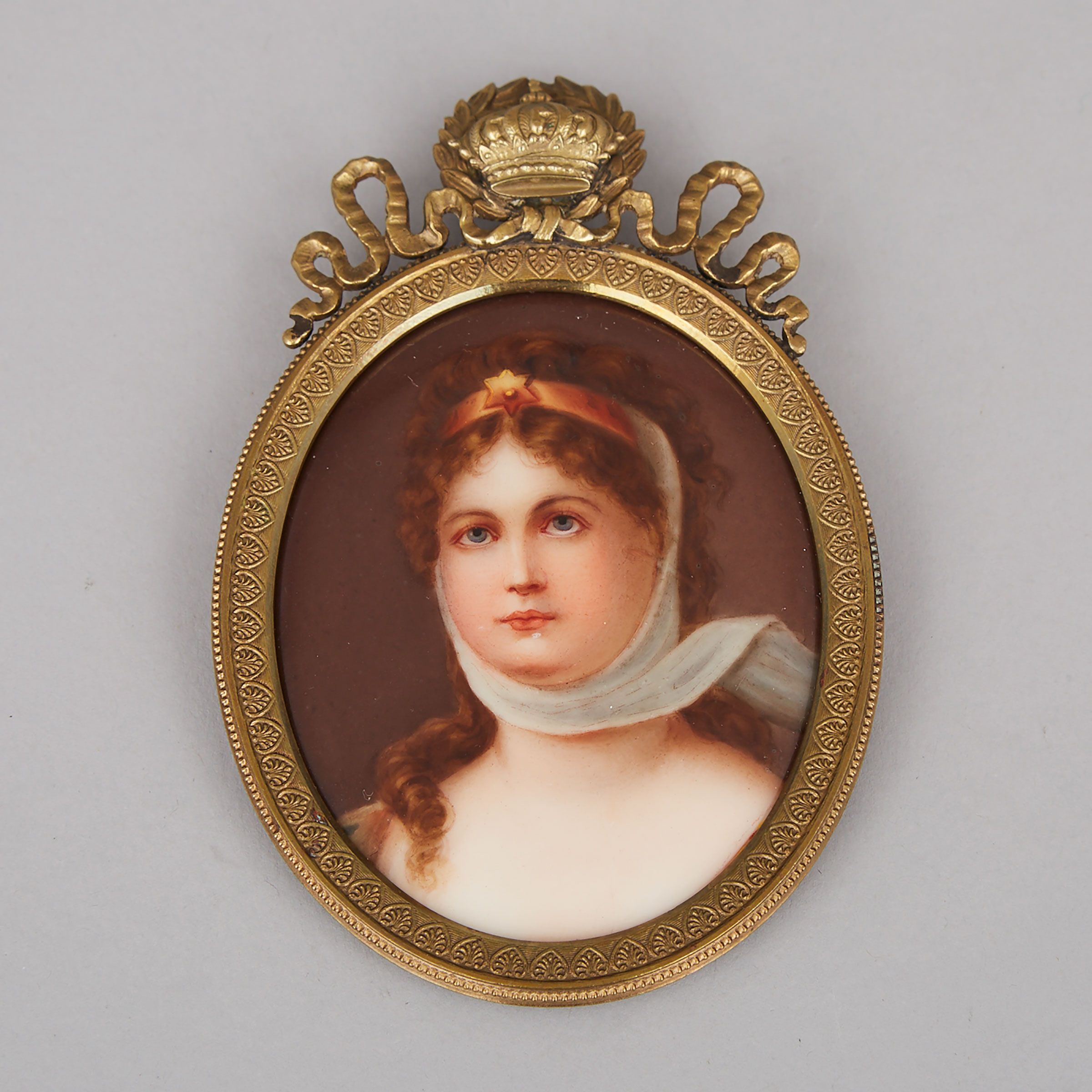 Firenze Oval Portrait Plaque of Queen Louise of Prussia, after Richter, c.1900