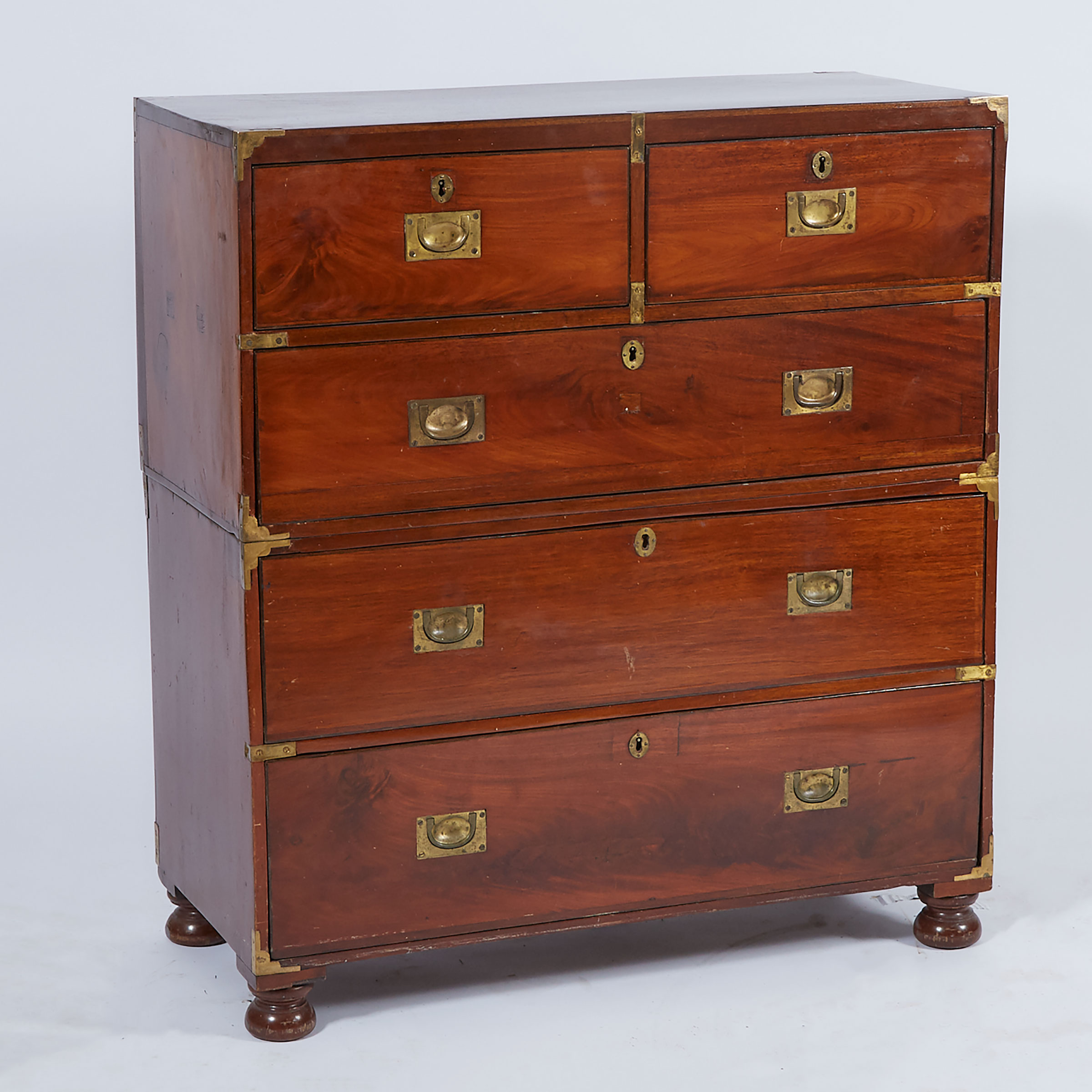 Brass Bound Mahogany Campaign Chest, early 19th century