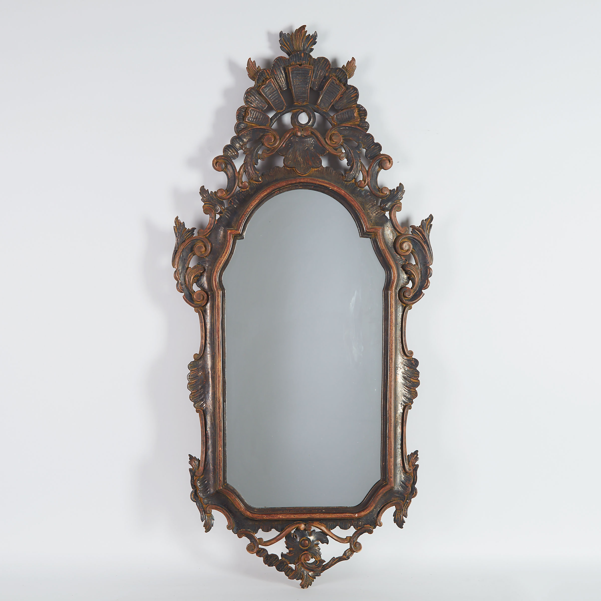 Italian Rococo Style Carved and Polychromed Mirror, early 20th century