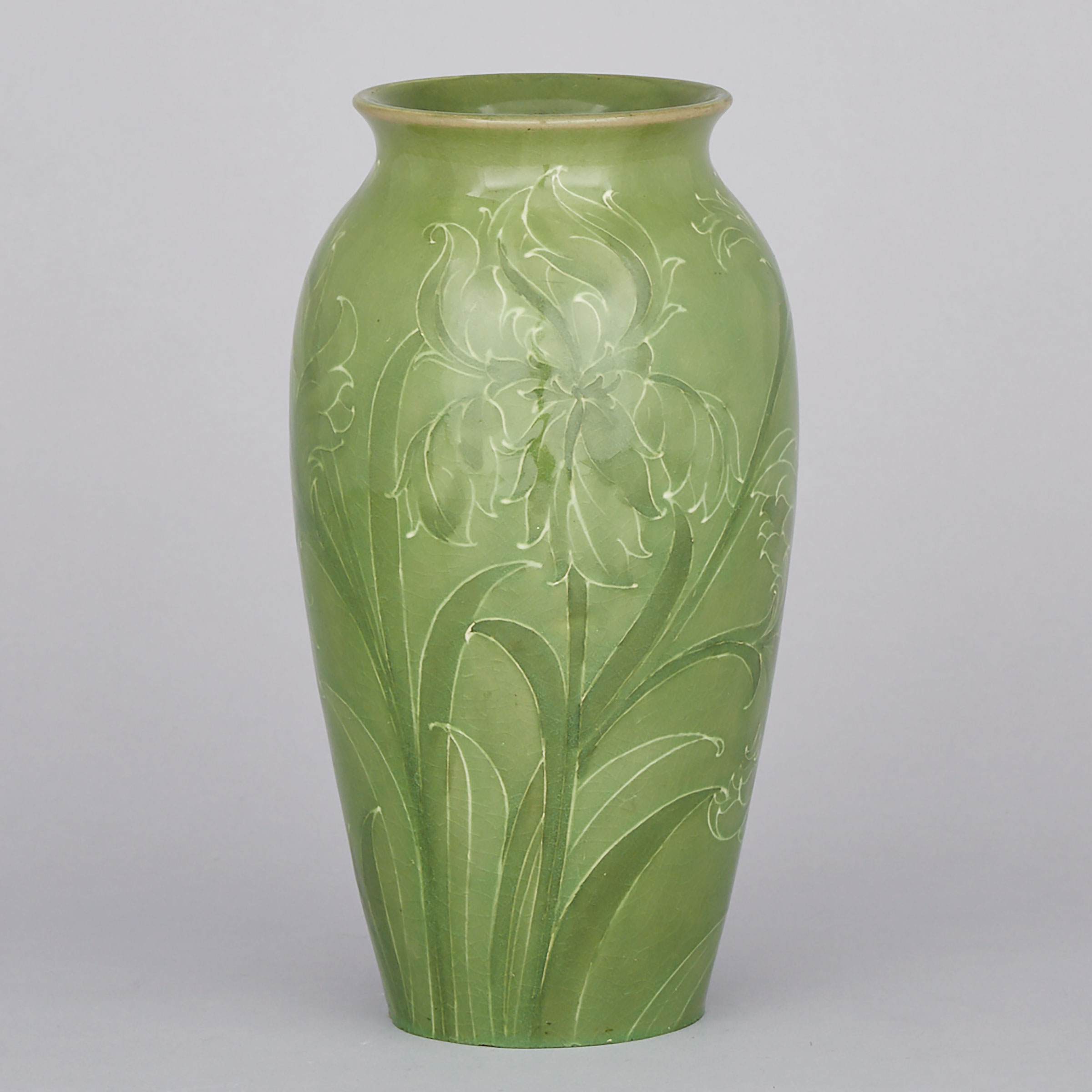 Moorcroft Green Floral Vase, c.1914-16