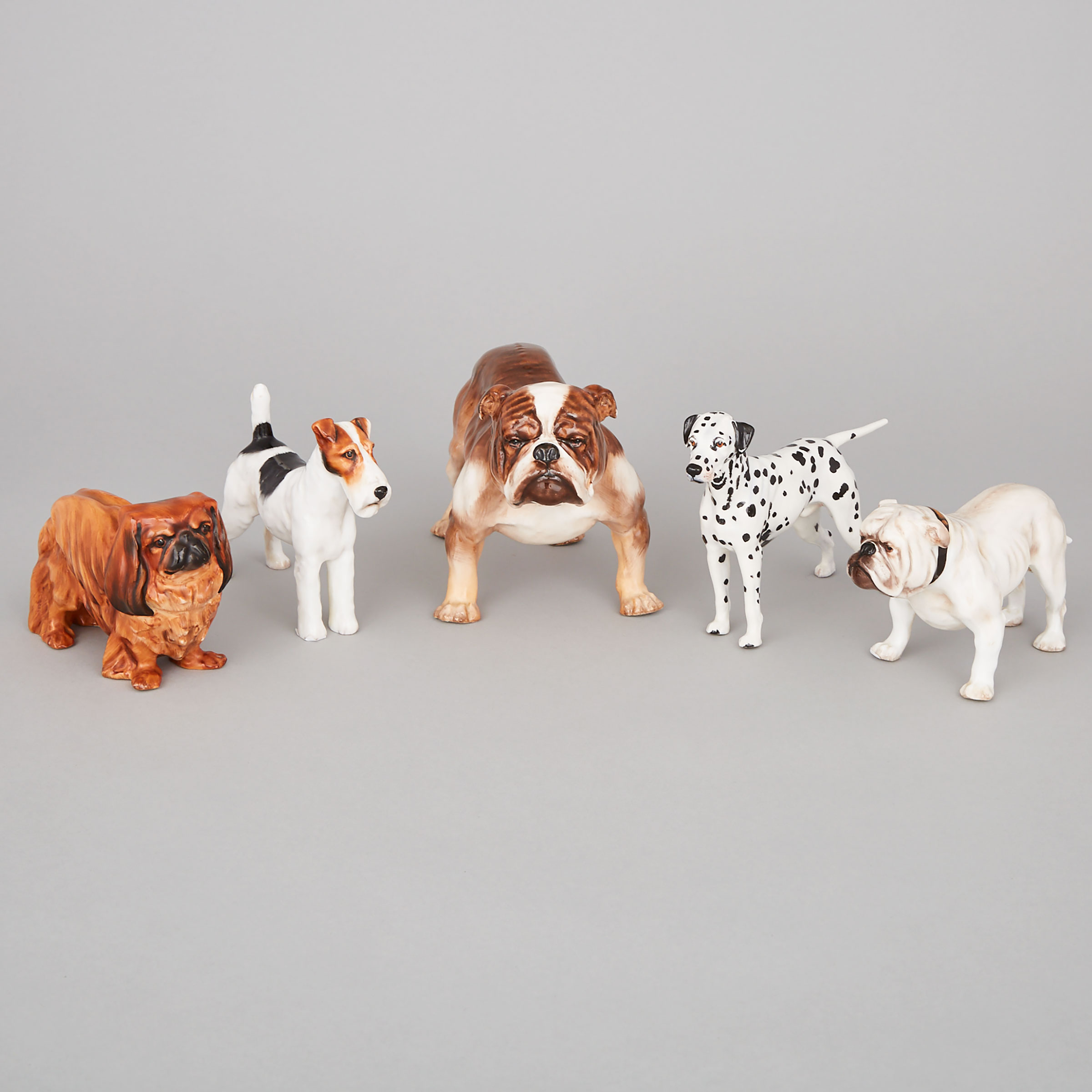 Five Royal Doulton Dog Figurines, 20th century