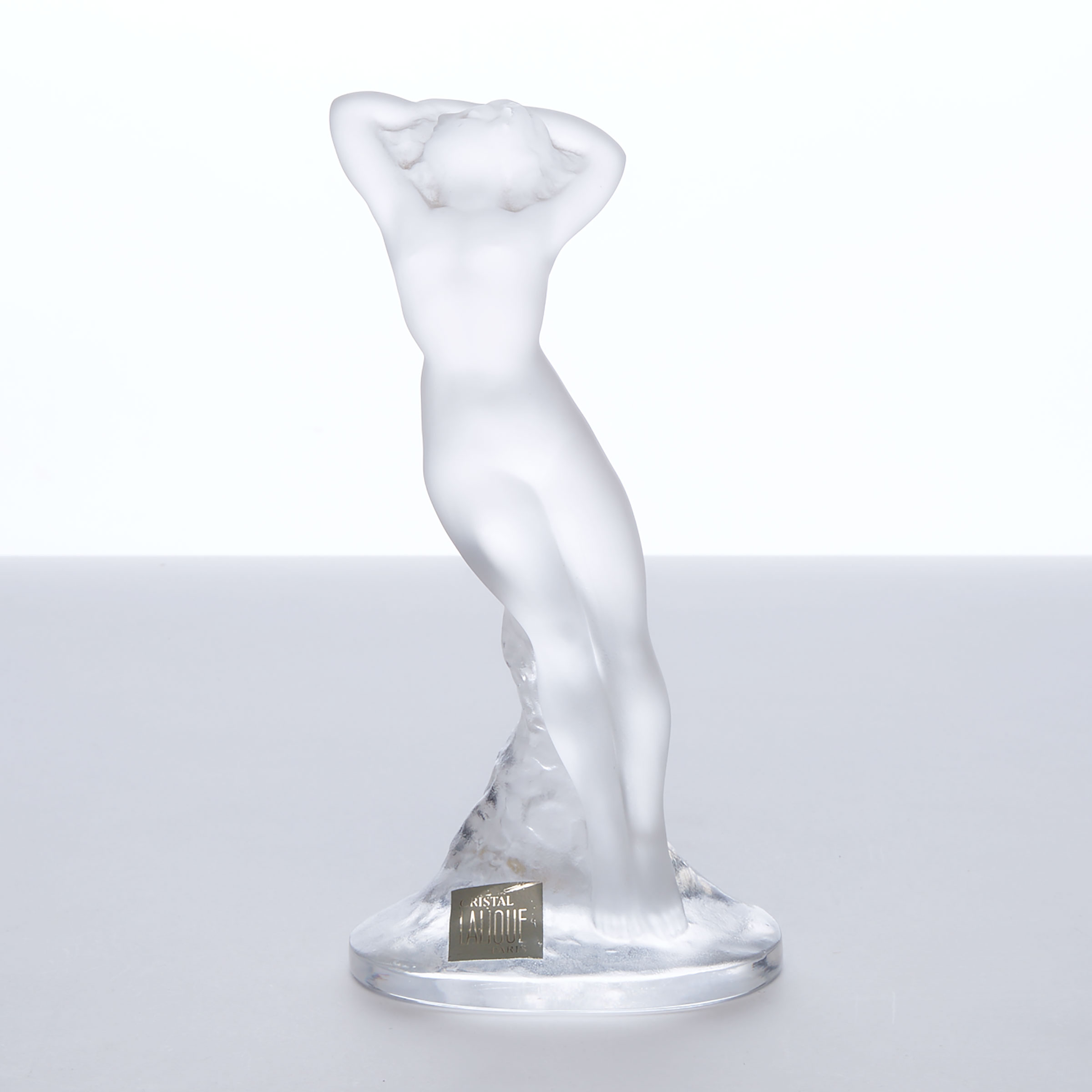 ‘Danseuse Bras Lèves’, Lalique Moulded and Frosted Glass Figure, post-1945