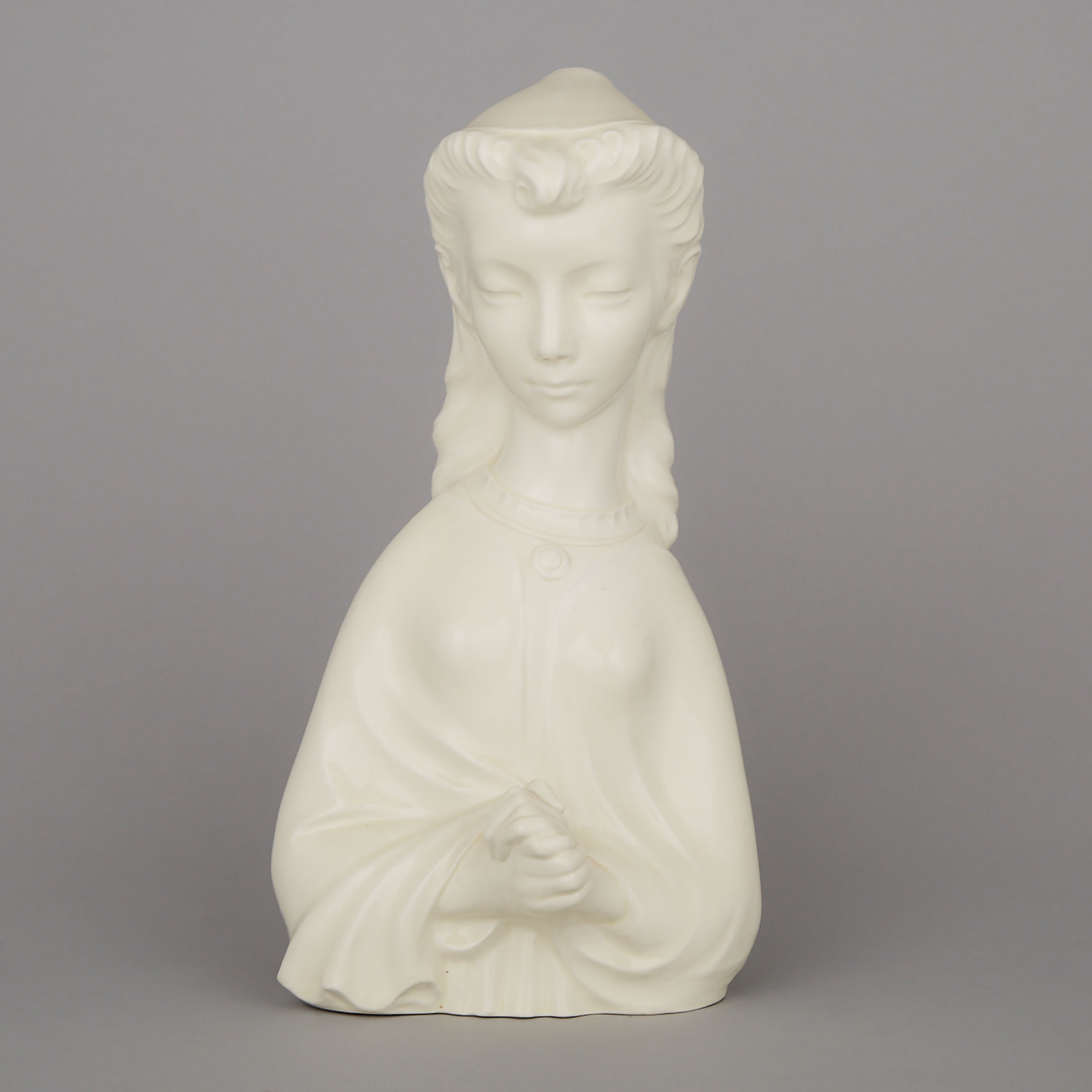 Wedgwood Queen’s Ware Bust of Penelope, Arnold Machin, 1954