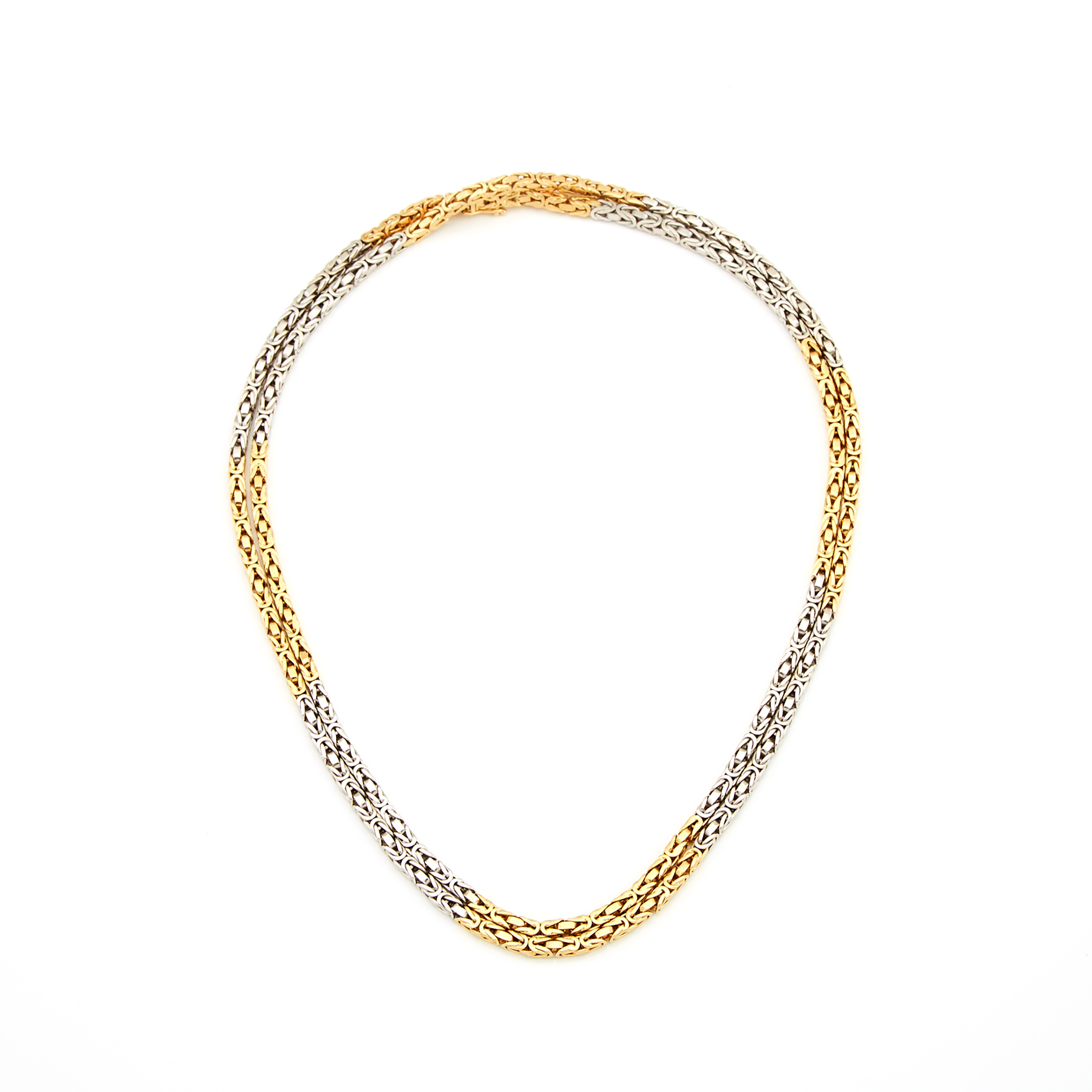 18k Yellow And White Gold King’s Link Chain