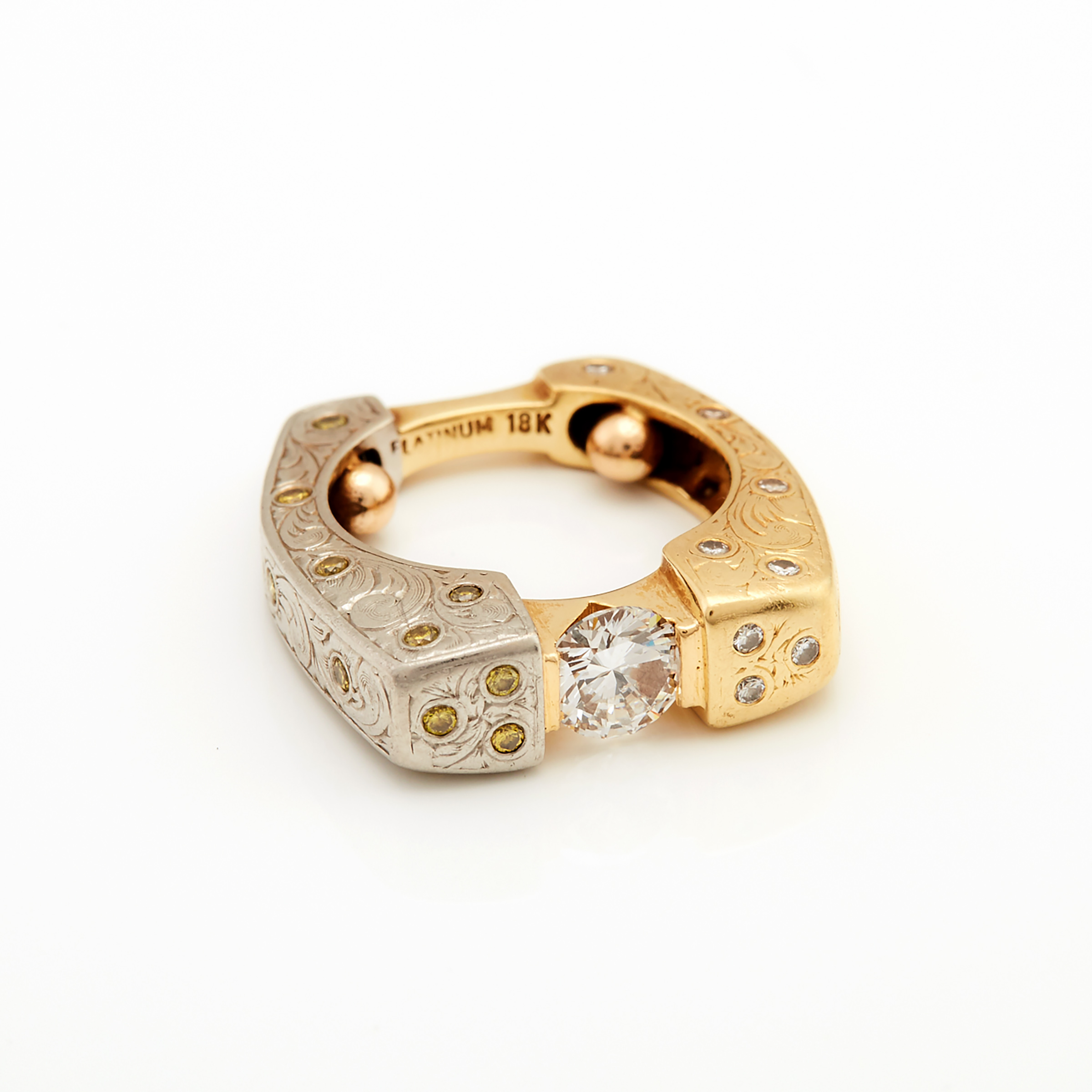 Shelly Purdy Canadian 18k Yellow Gold And Platinum Ring