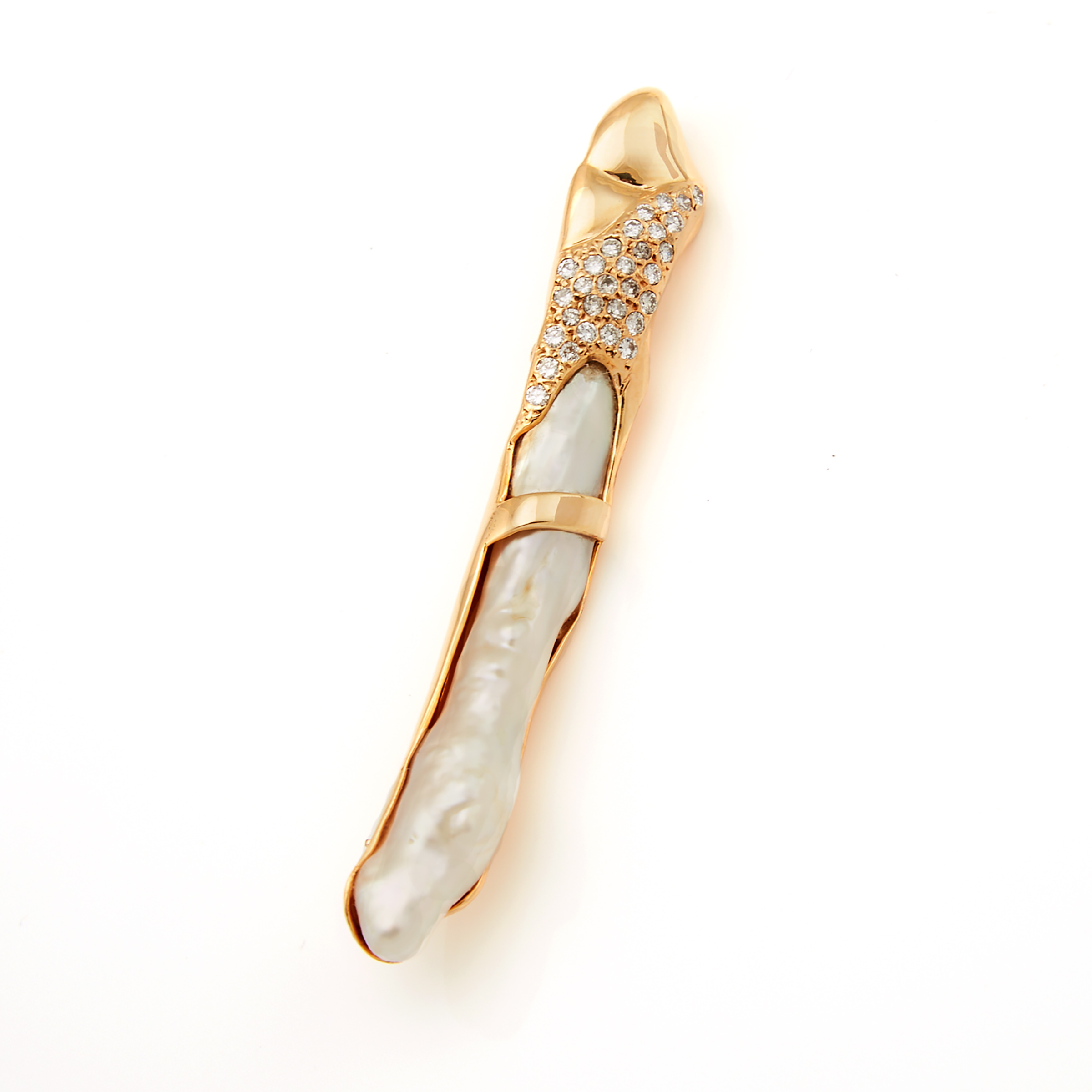 14k Yellow Gold Abstract Brooch/Pendant