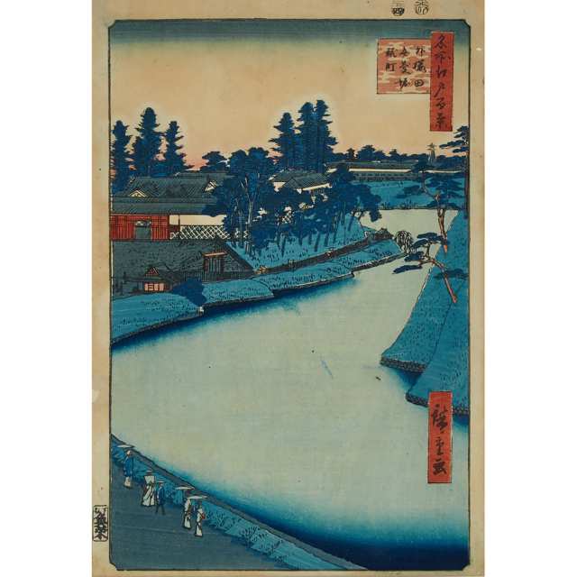 A Group of Four Framed Ukiyo-e Woodblock Prints, 19th Century