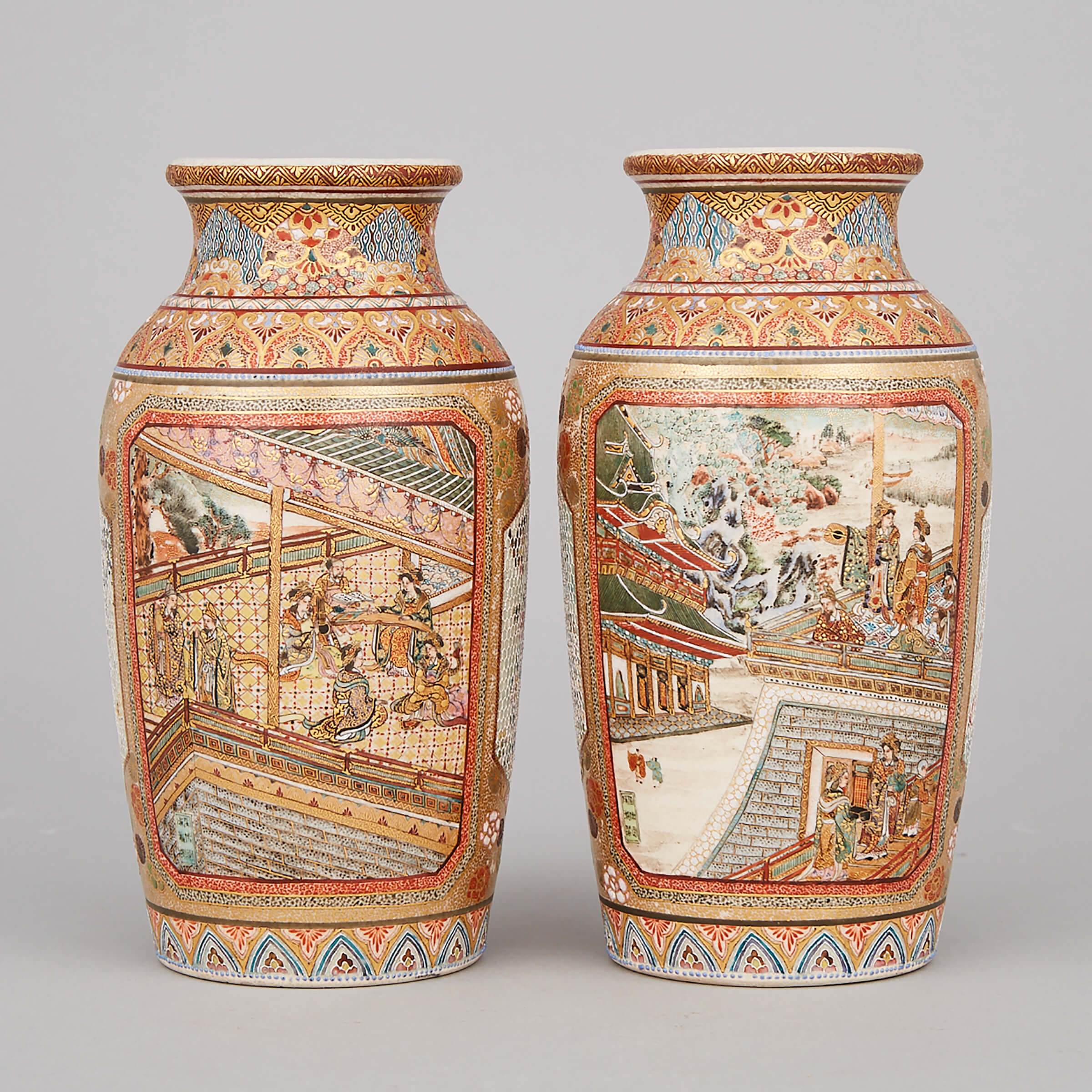 A Pair of Satsuma Vases, Early 20th Century