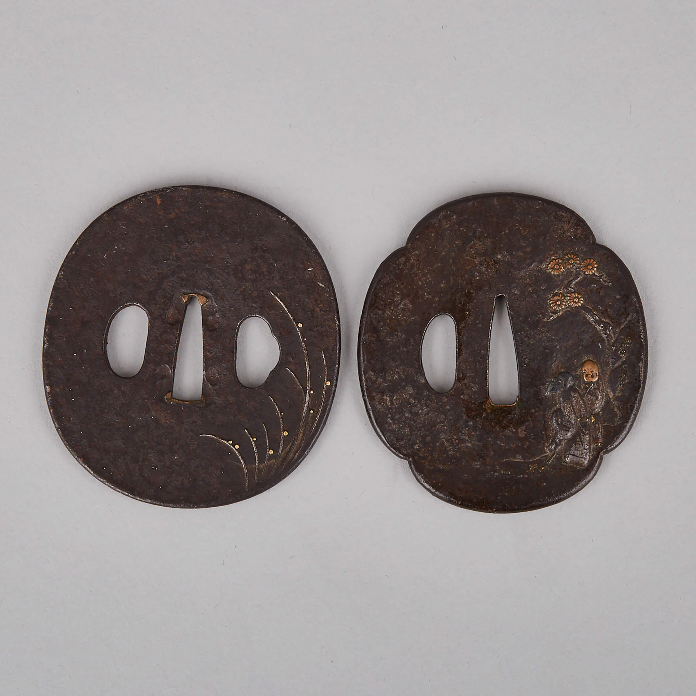 Two Iron and Mixed Metal Tsubas, 17th/18th Century