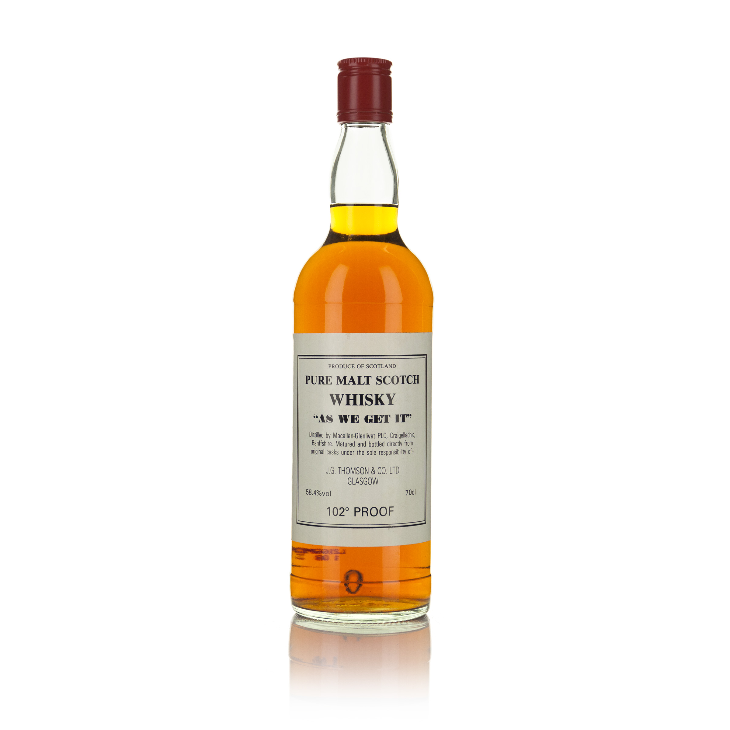"AS WE GET IT" PURE MALT SCOTCH WHISKY (ONE 70 CL)