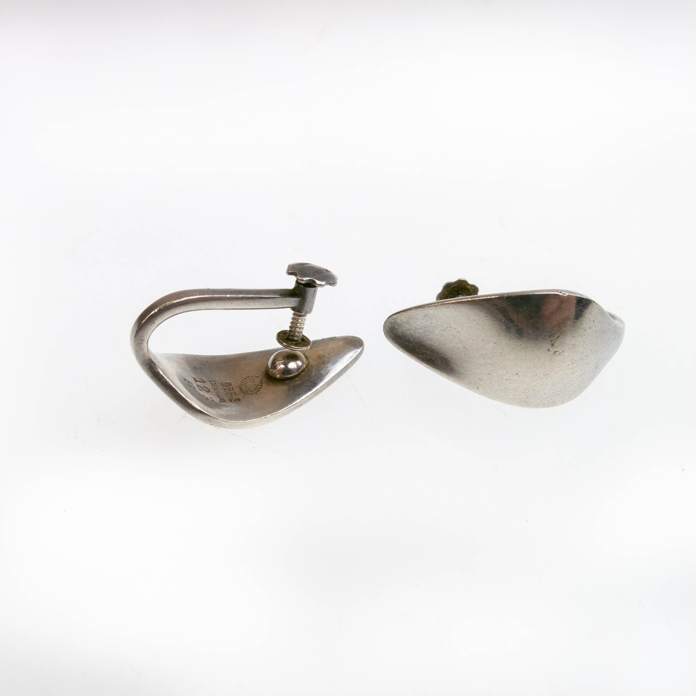 Pair Of Georg Jensen Danish Sterling Silver Screw-Back Earrings