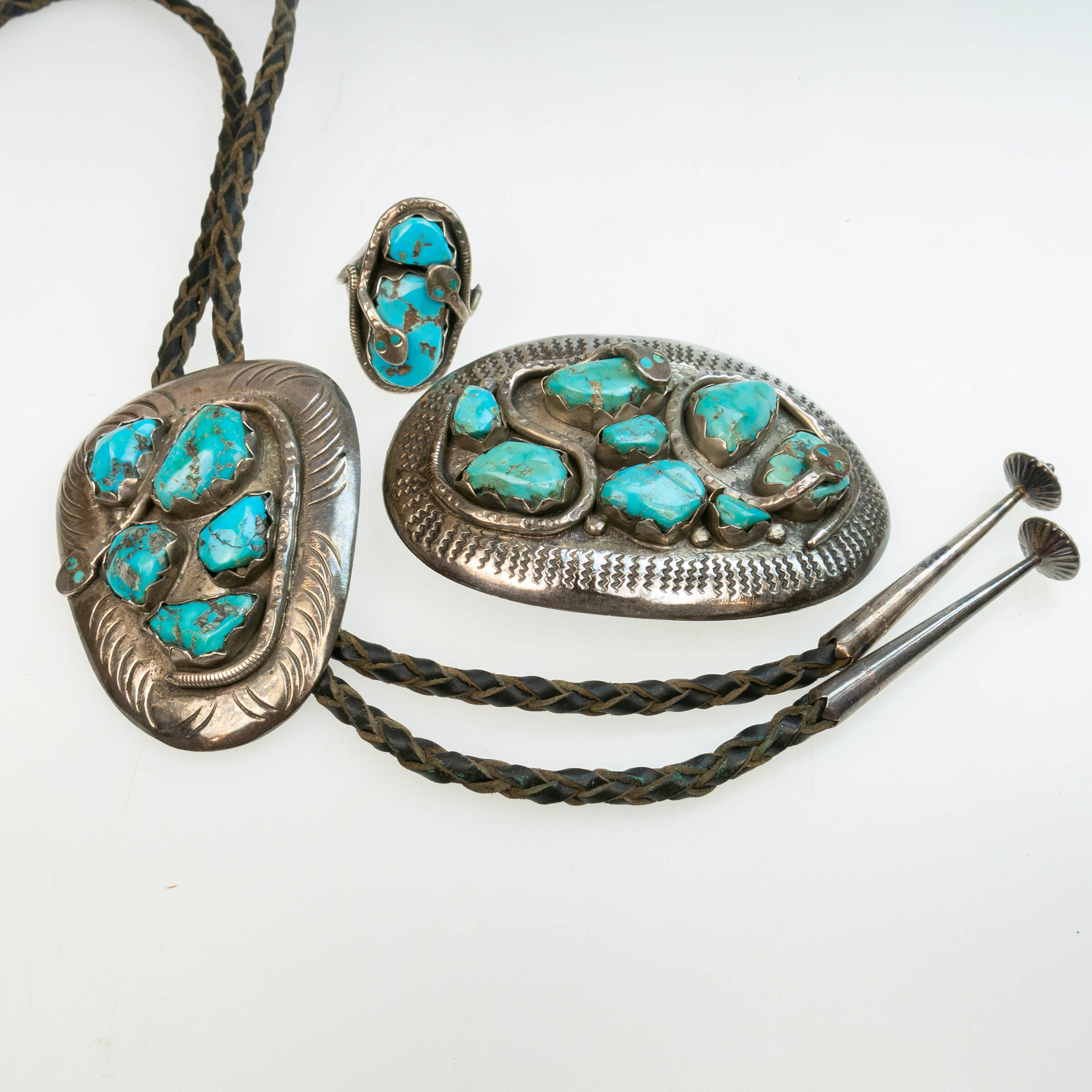 Three Piece Effie Calavaza Zuni Silver Jewellery Suite