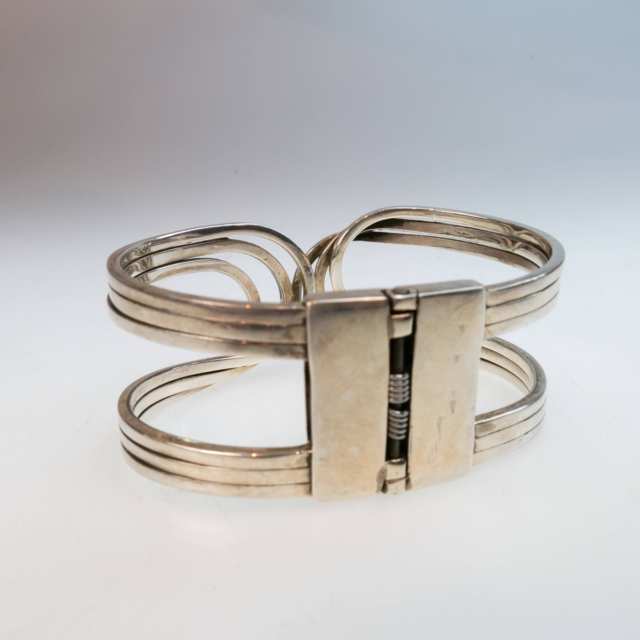 Mexican Sterling Silver Hinged  Bracelet