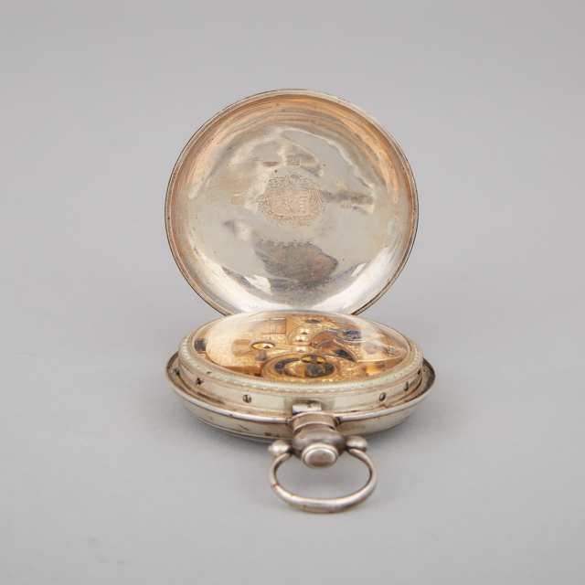 A Swiss Key-Wind Openface Pocket Watch, Made for the Chinese Market, 19th Century