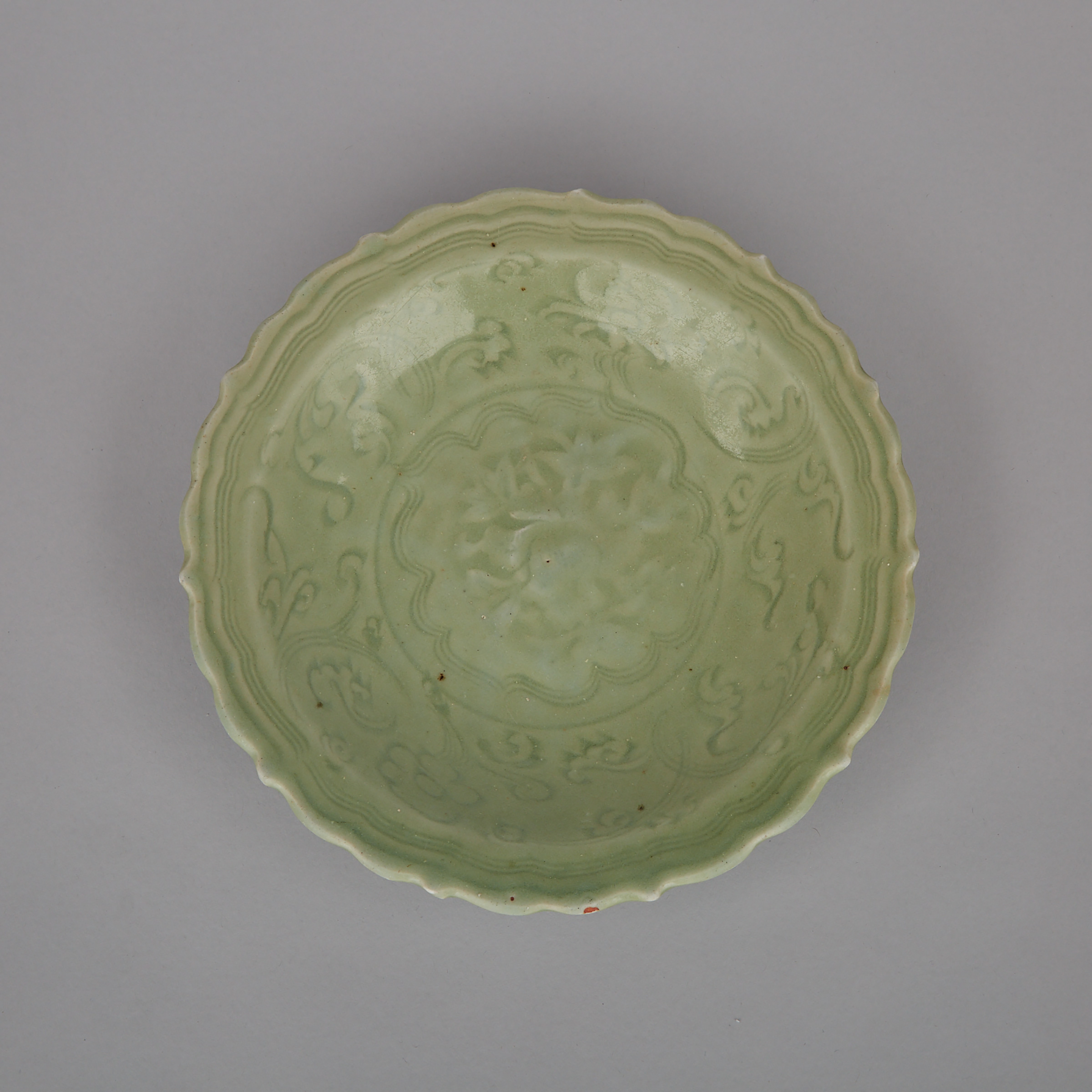 A Longquan Barbed-Rim Dish, Ming Dynasty
