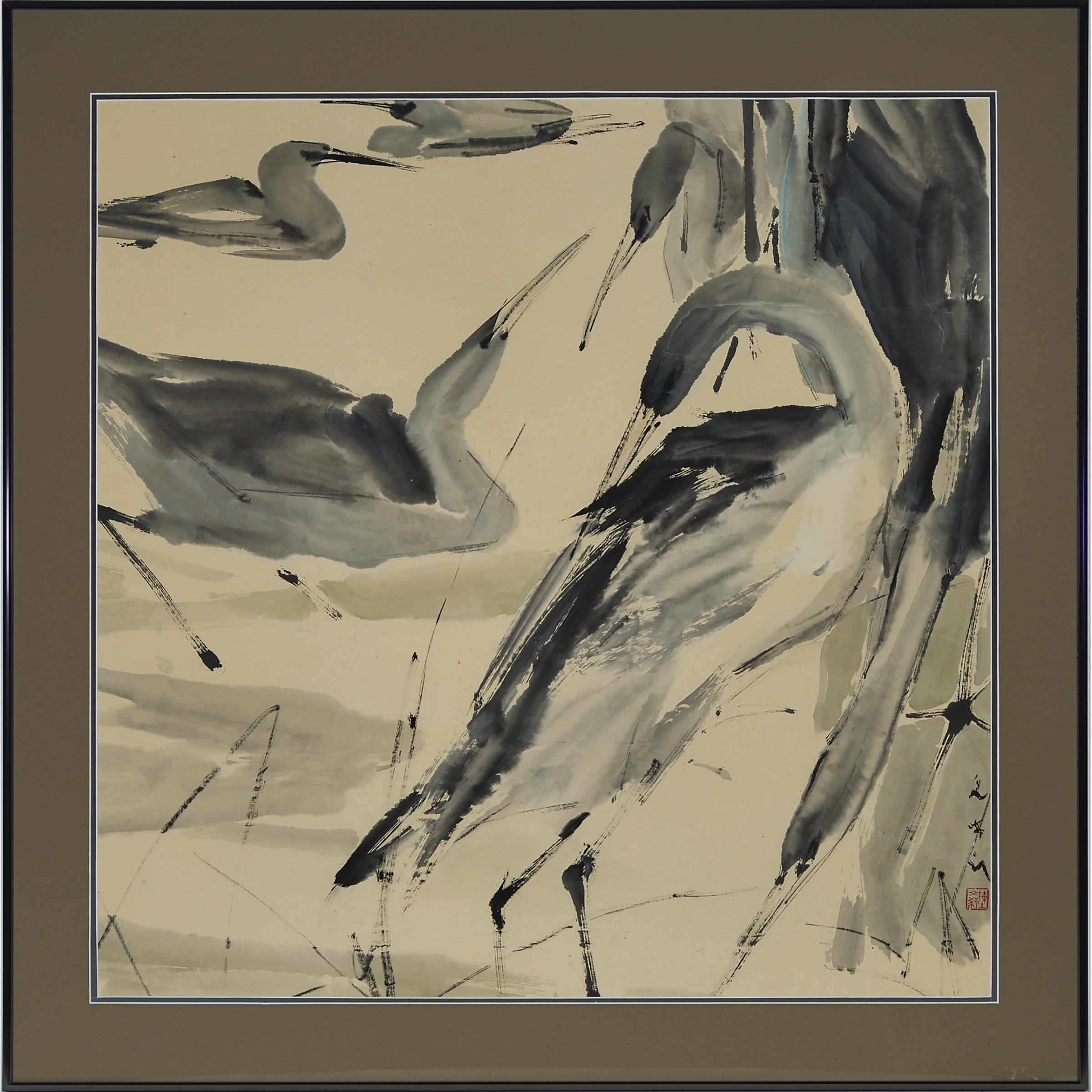 Chen Wen Hsi (1906-1991), Herons