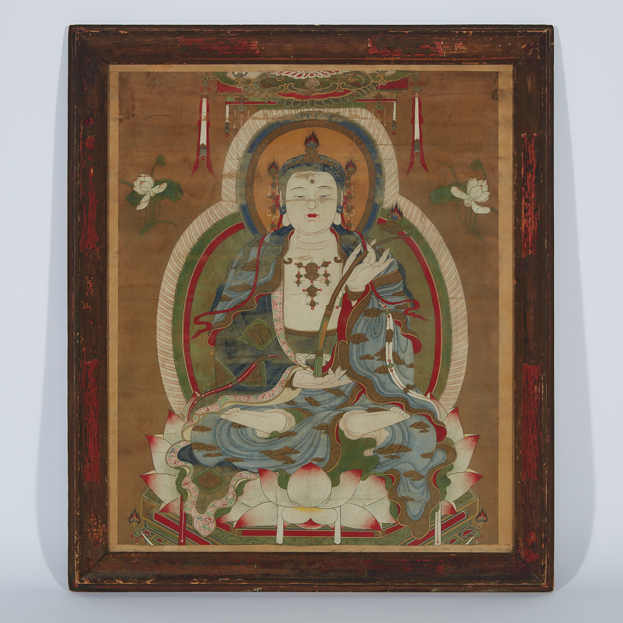 A Framed Silk Thangka, Sino-Tibetan, 18th/19th Century