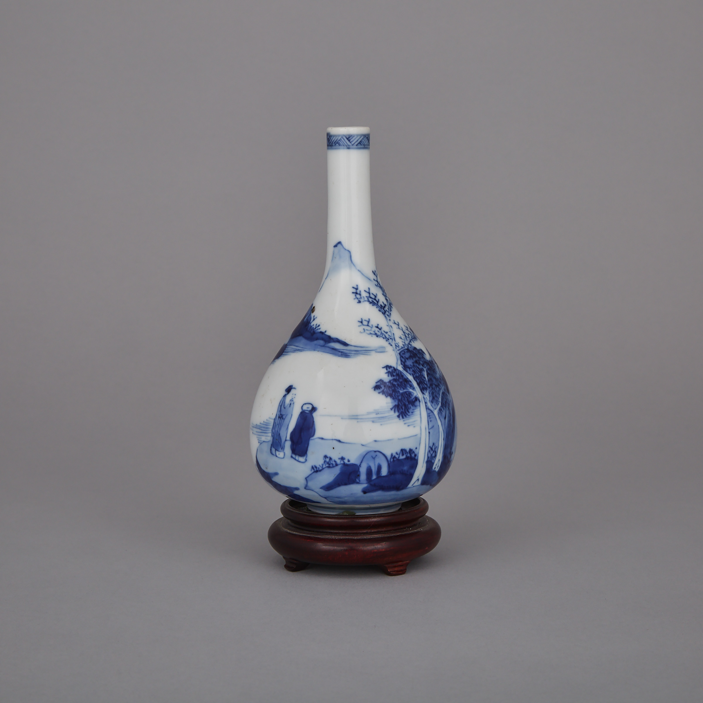 A Blue and White Bottle Vase, Transitional Period, 17th Century