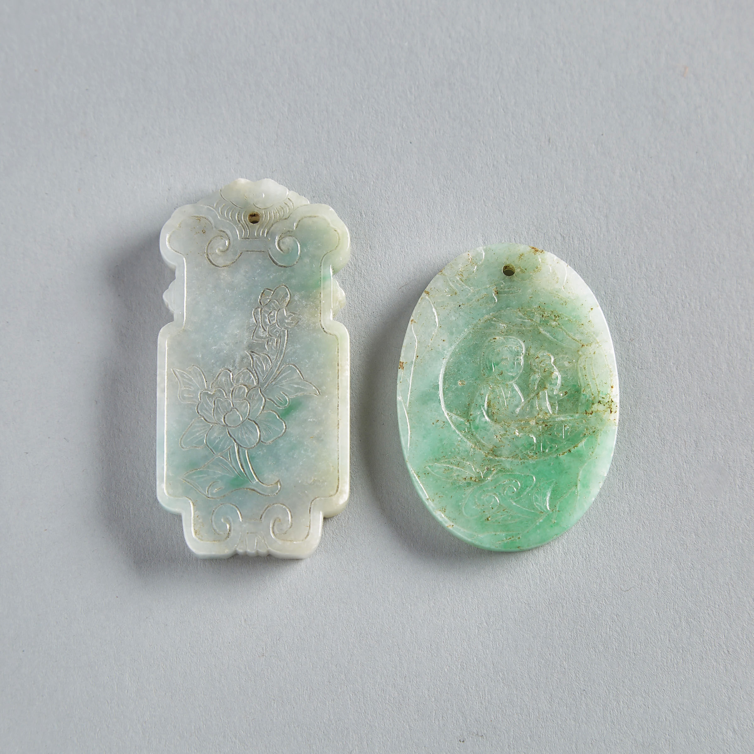 Two Jadeite Carved Plaques