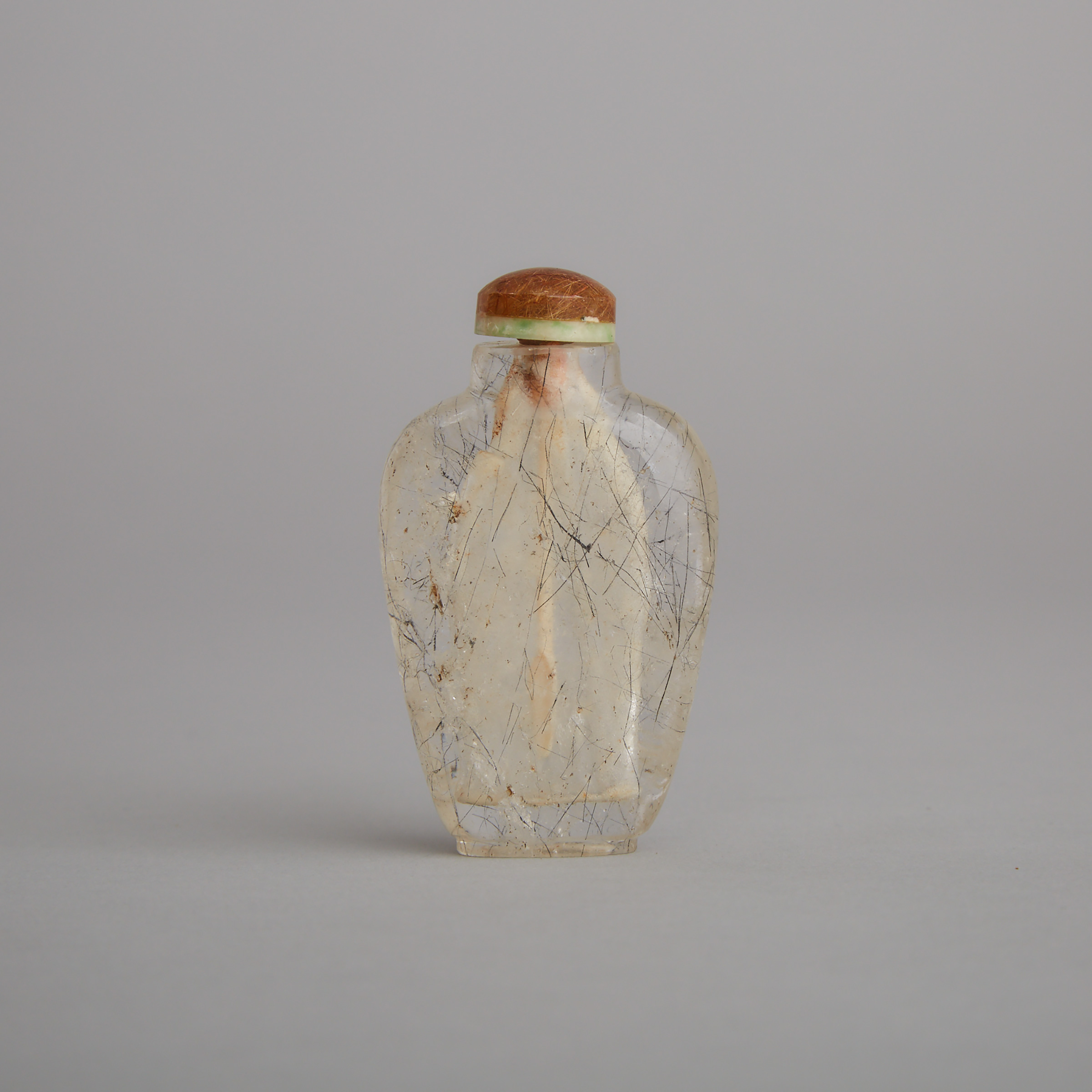 A Carved ‘Hair’ Rock Crystal Snuff Bottle, 19th Century
