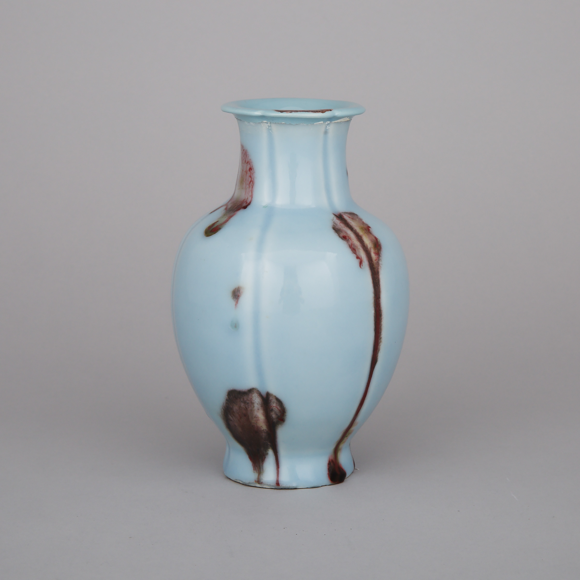 A Flambé Glazed ‘Pomegranate’ Vase, Qianlong Mark, 19th Century