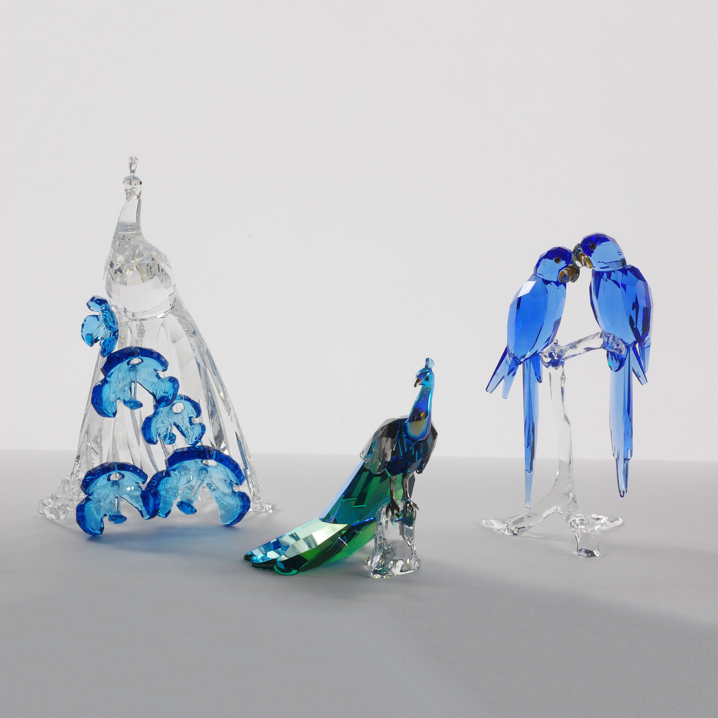 Three Swarovski Crystal Bird Figurines, late 20th/early 21st century