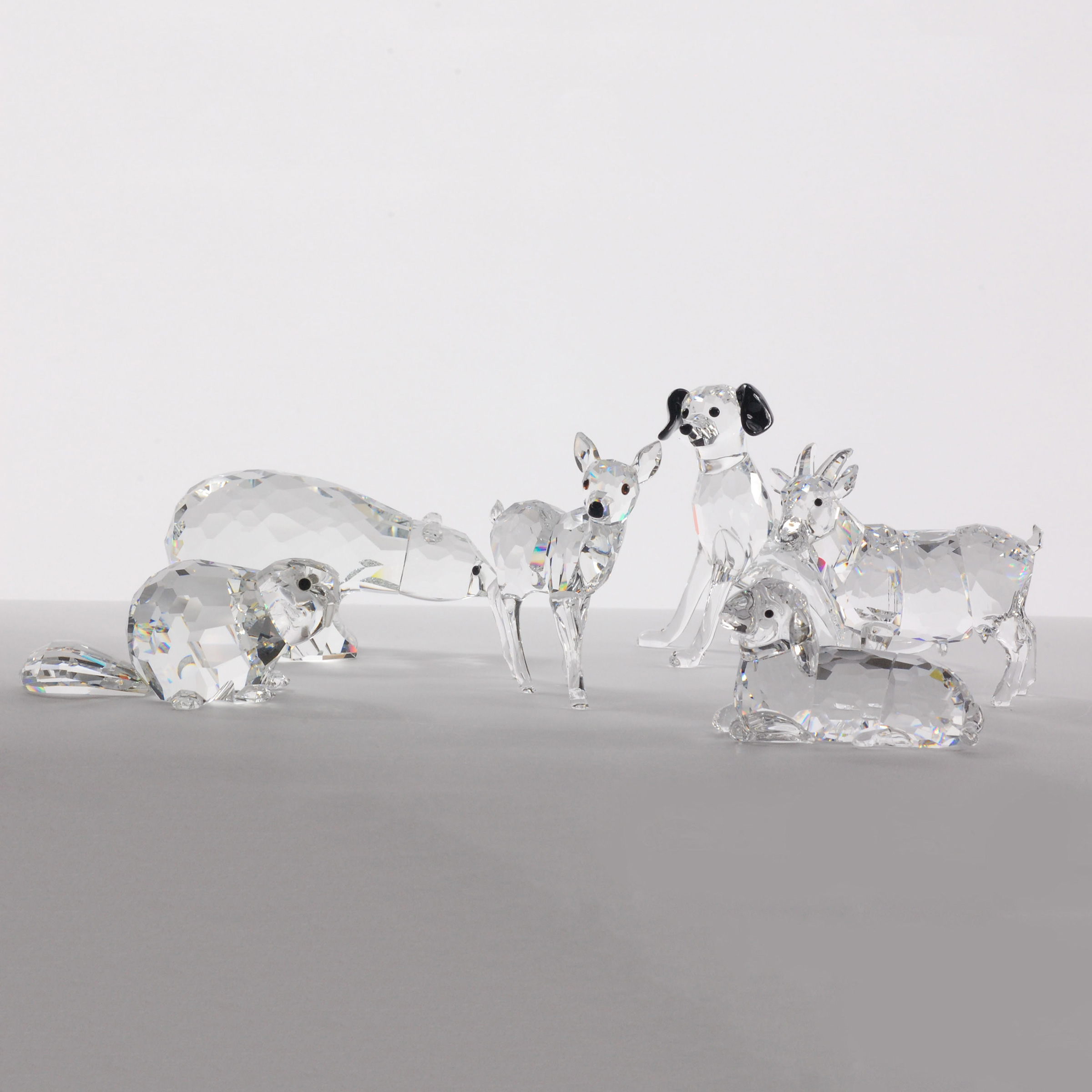Six Swarovski Crystal Animal Figurines, late 20th/early 21st century