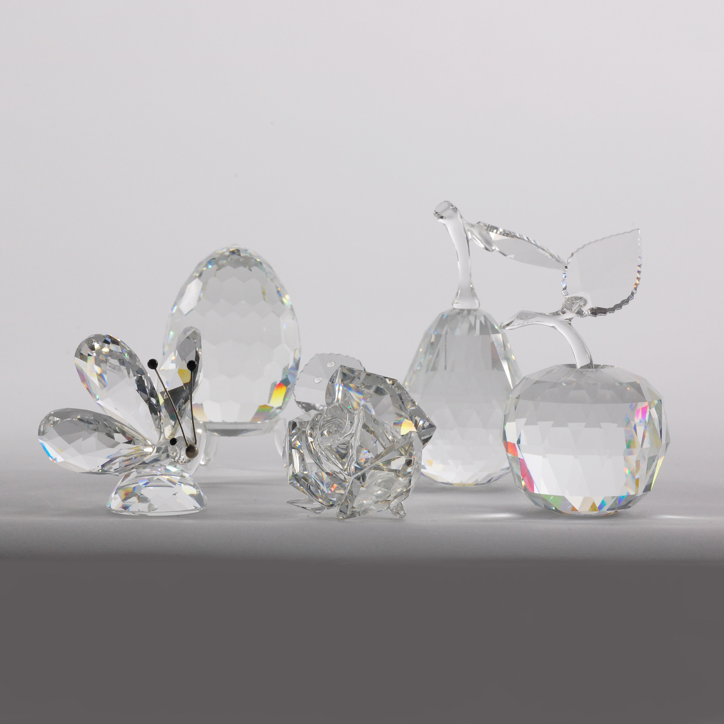 Five Swarovski Crystal Decorative Objects, late 20th/early 21st century