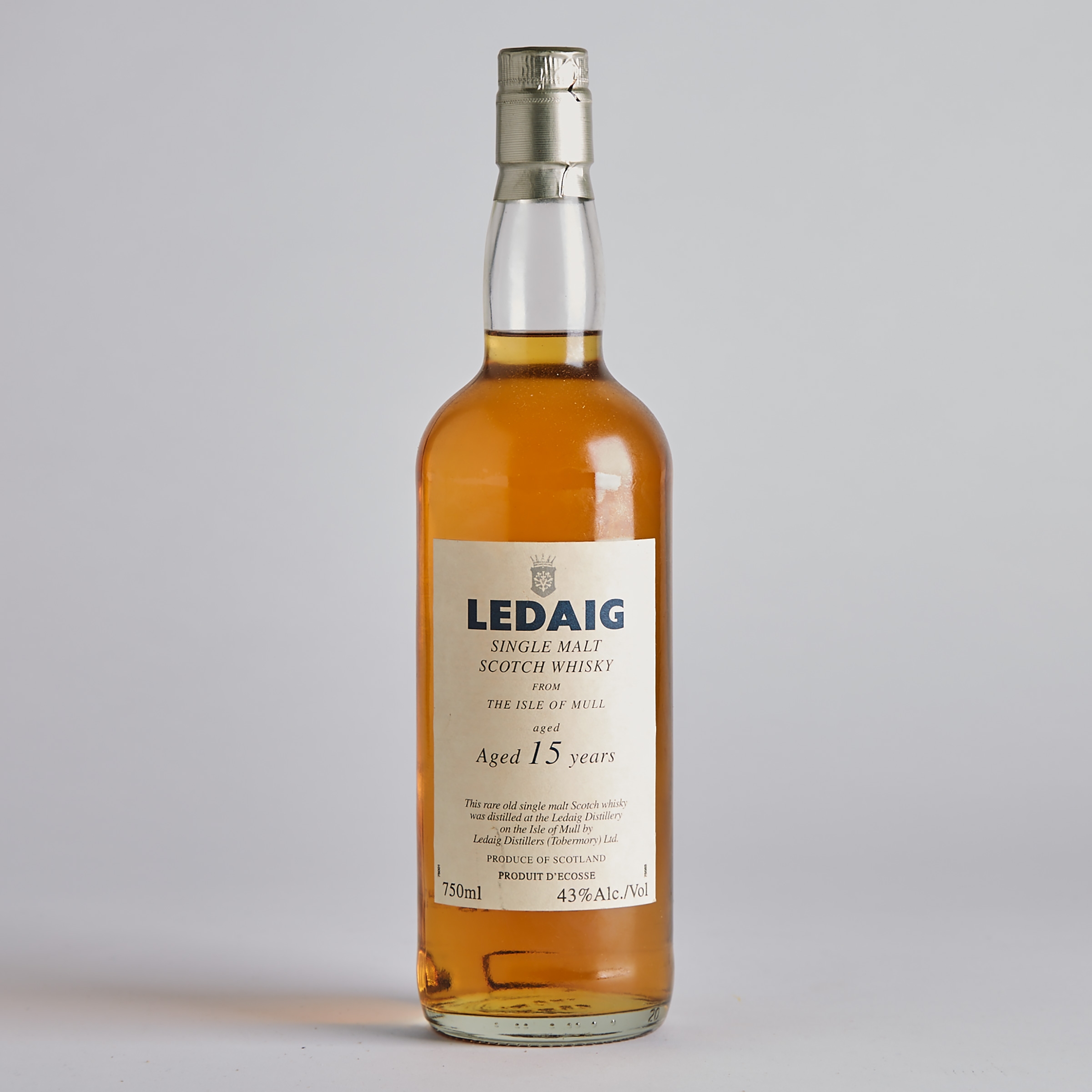 LEDAIG SINGLE MALT SCOTCH WHISKY 15 YEARS (ONE 750 ML)