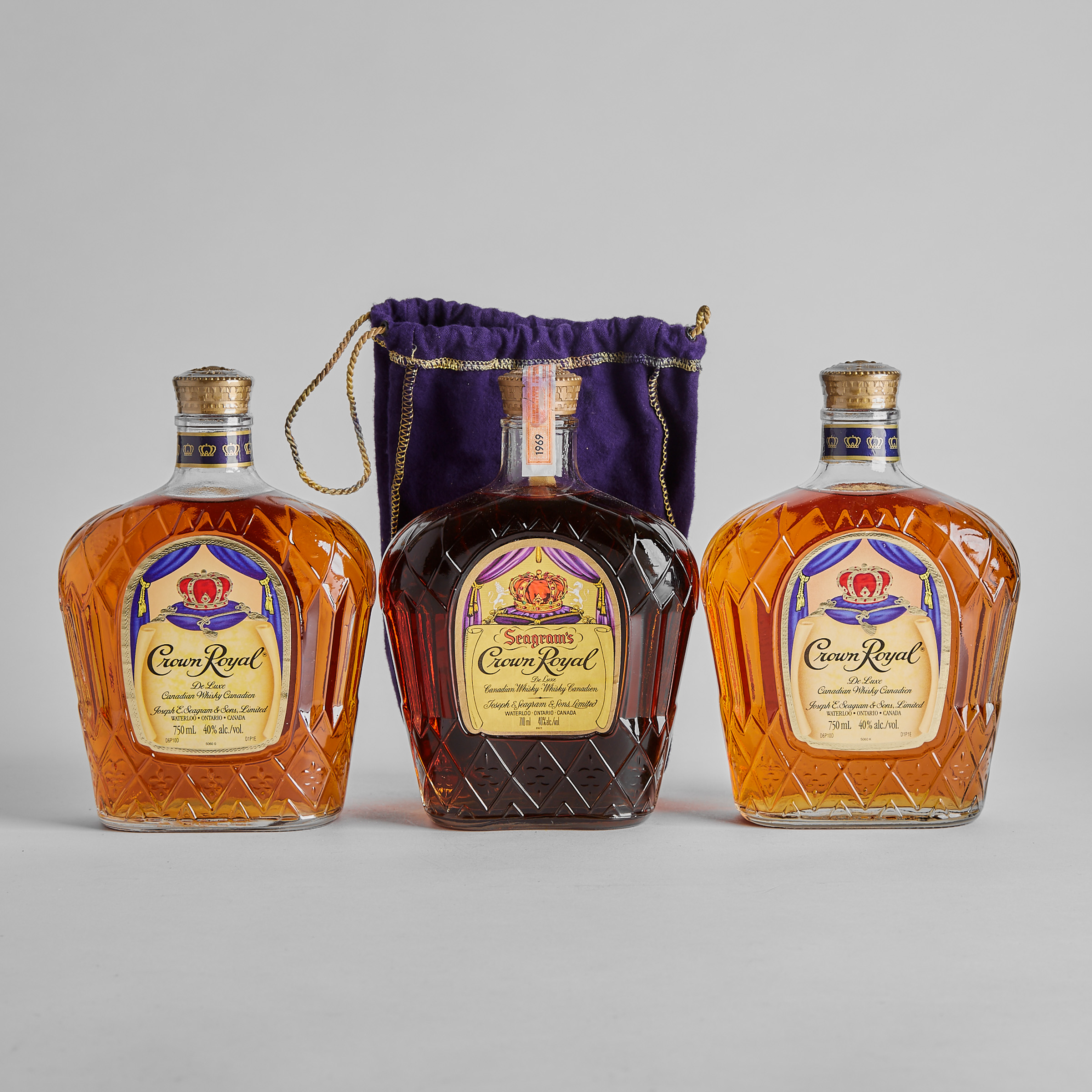 CROWN ROYAL DELUXE CANADIAN WHISKY (ONE 750 ML)
CROWN ROYAL DELUXE CANADIAN WHISKY (ONE 750 ML)
SEAGRAM’S CROWN ROYAL CANADIAN WHISKY (ONE 710 ML)