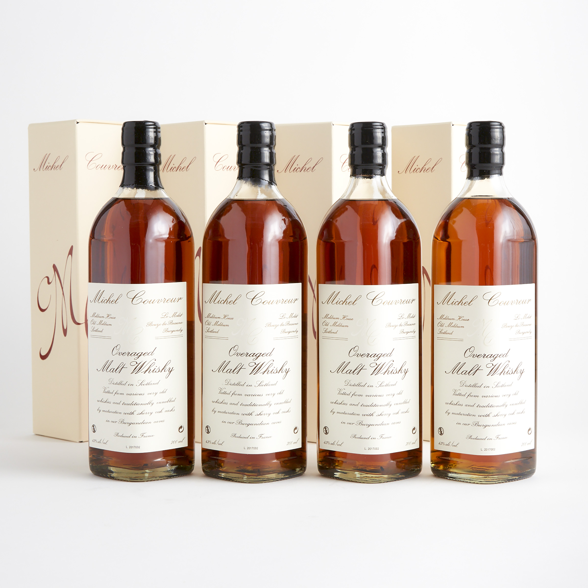 MICHEL COUVREUR OVERAGED MALT WHISKY (FOUR 700 ML)