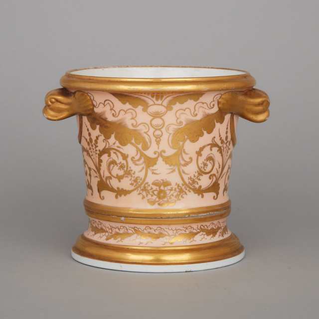 English Porcelain Cachepot and Stand, early 19th century