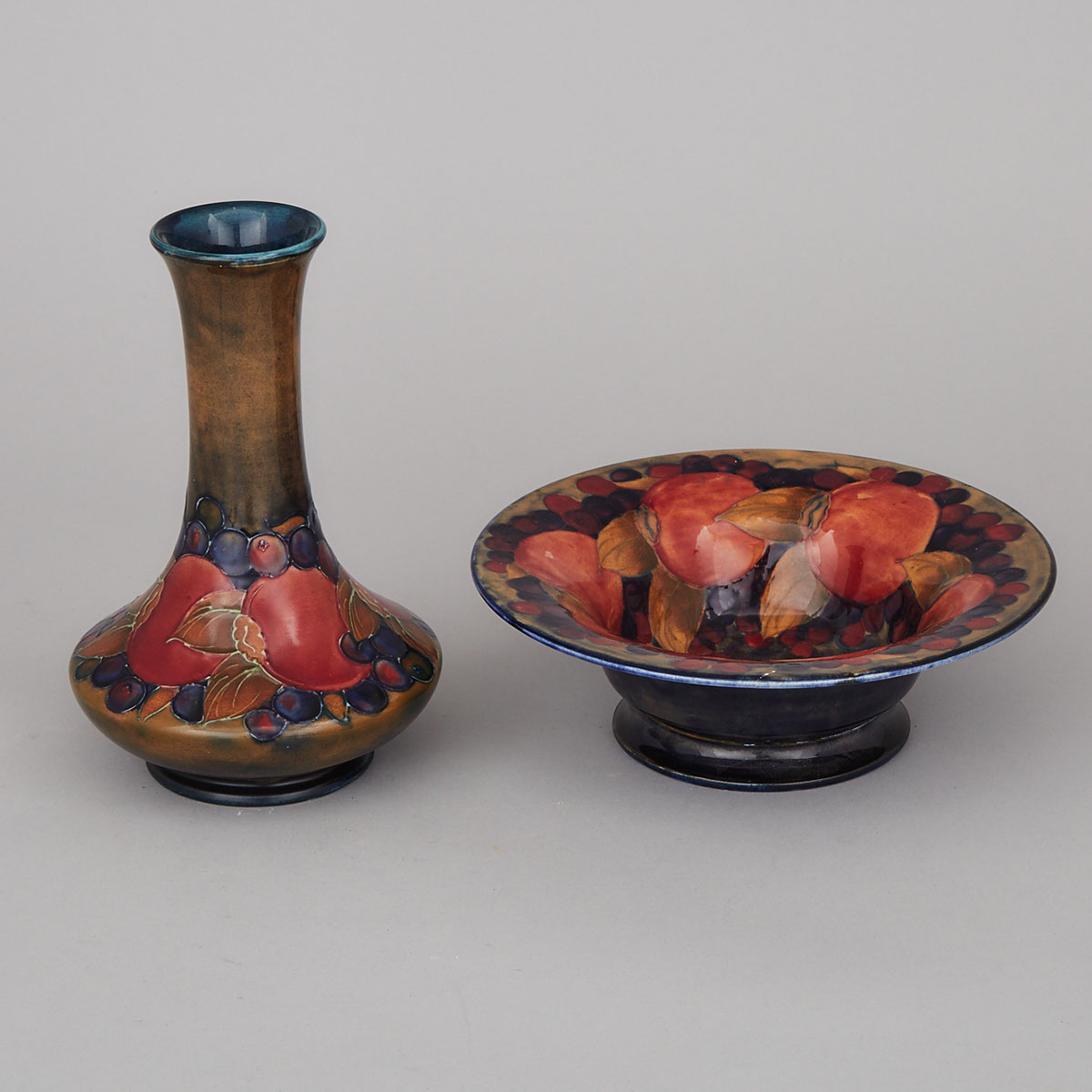 Moorcroft Pomegranate Vase and Bowl, c.1920-25