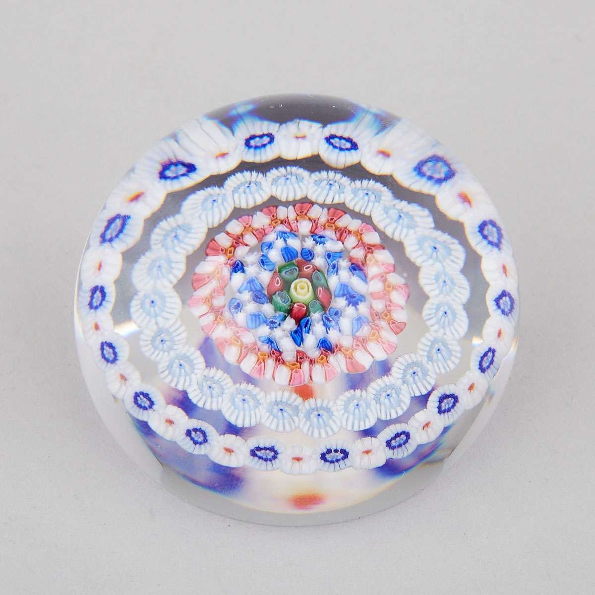 Baccarat Concentric Millefiori Glass Paperweight, 20th century