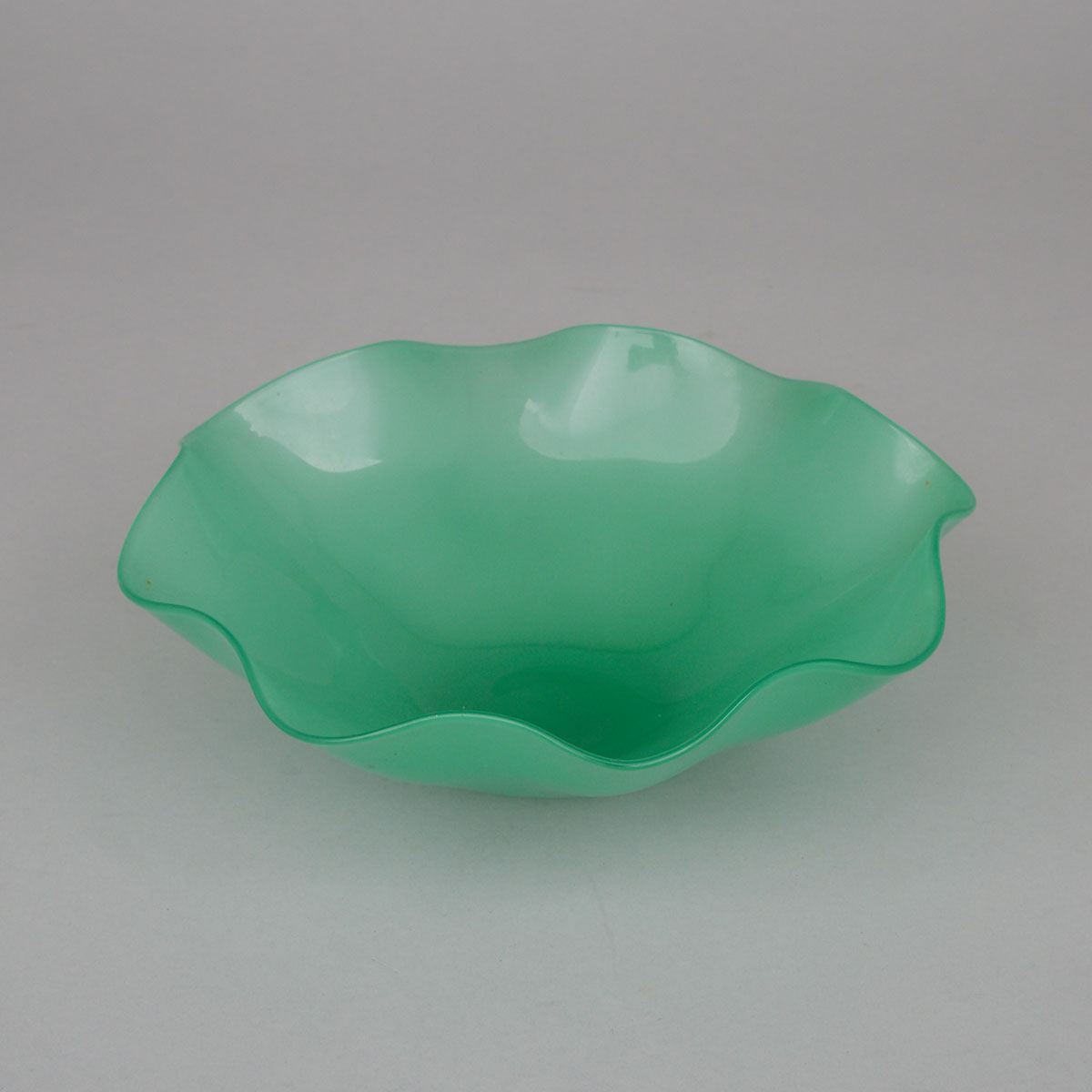 Orrefors 'Kantara' Opaque Green Glass Bowl, Sven Palmqvist, mid-20th century