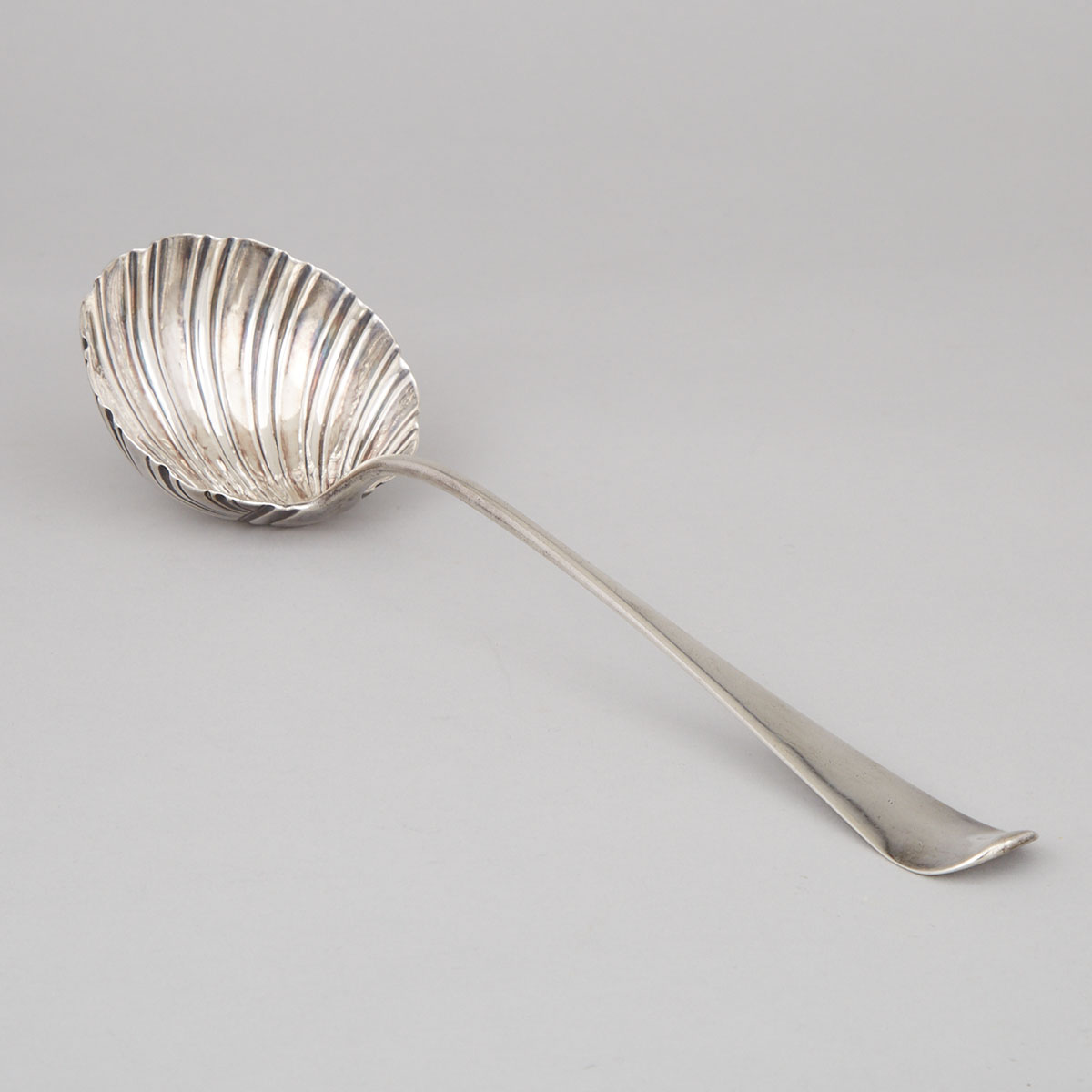 George III Silver Hanoverian Pattern Soup Ladle, Thomas & William Chawner, London, 1762