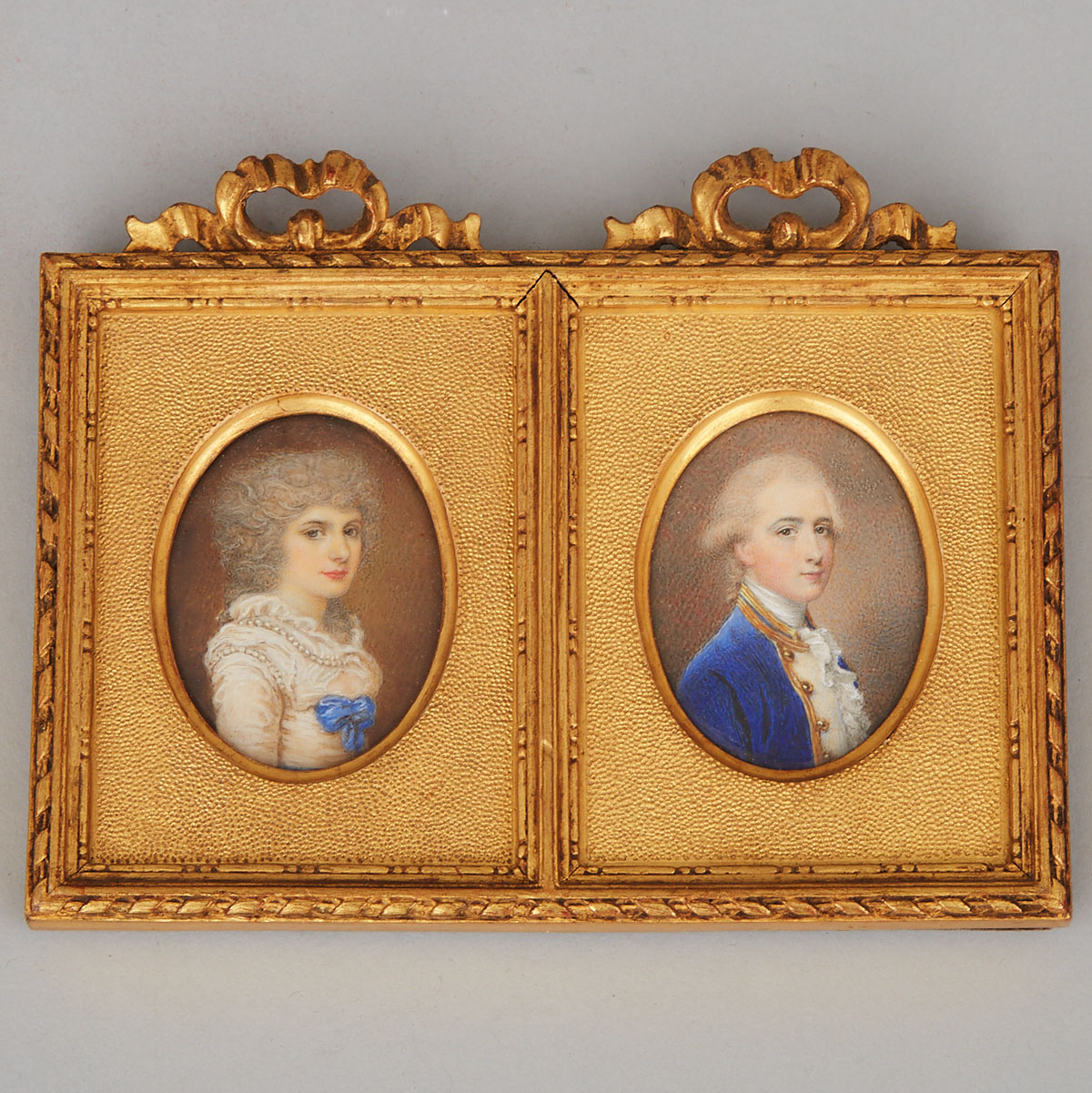 Pair of Portrait Miniatures of Lord Captain John Augustus Hervey, and Elizabeth Drummond, c.1800