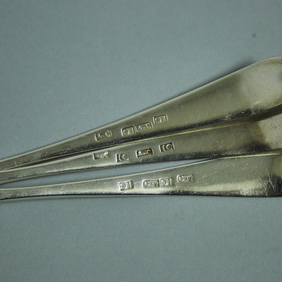 Three Gibraltarian Silver Old English Pattern Table Spoons, John Catton, Gibraltar, c.1800 