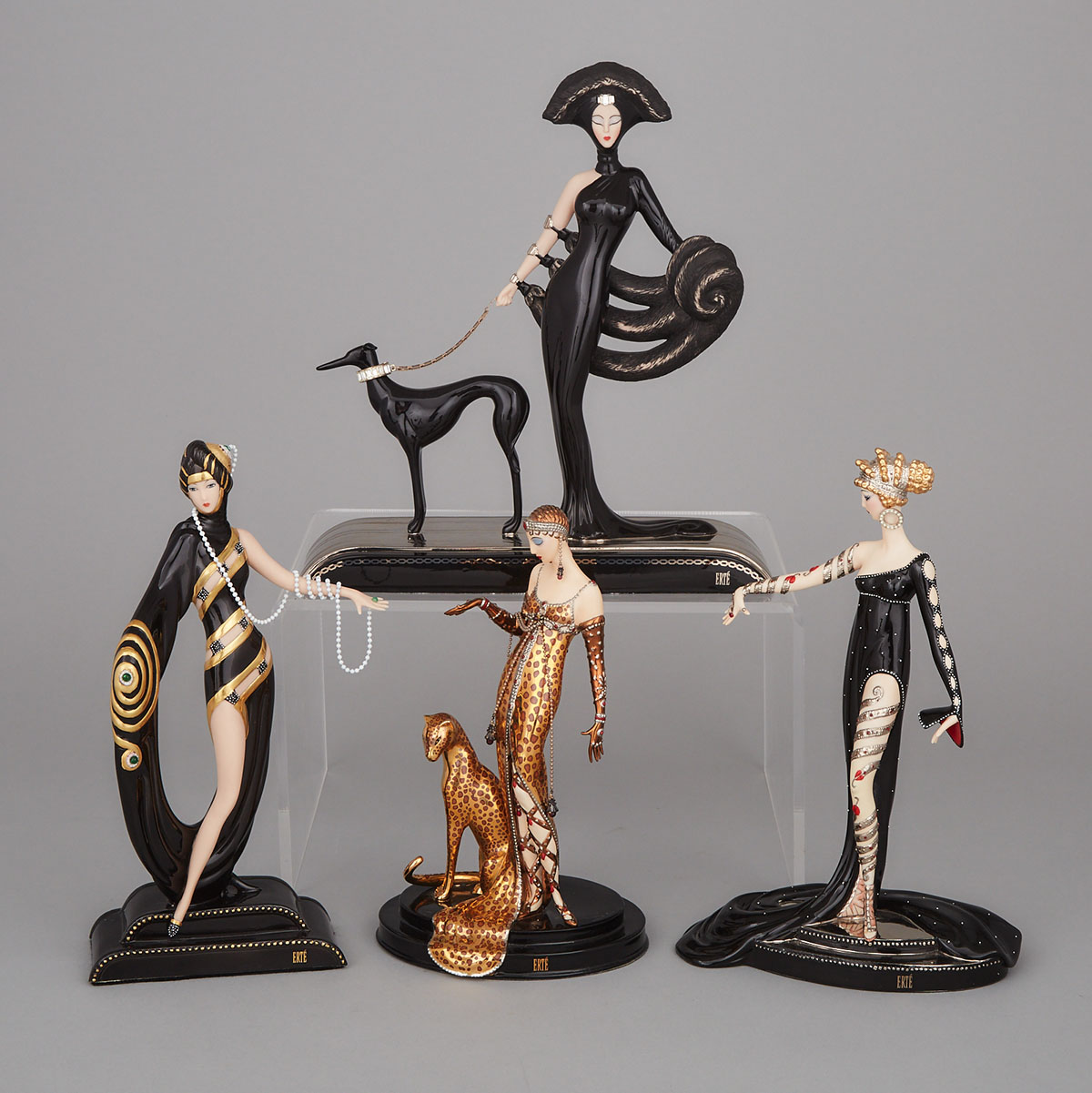 Four House of Erté Porcelain Figures, c.2000