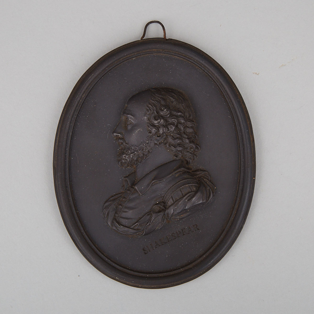 Wedgwood & Bentley Black Basalt Oval Portrait Medallion of William Shakespeare, c.1780