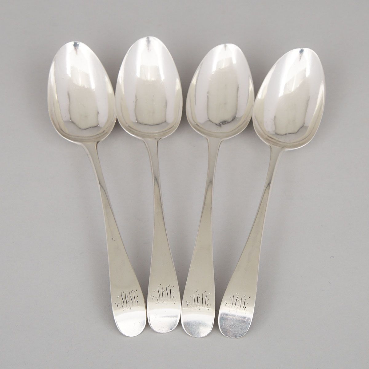Four George III Silver Old English Pattern Table Spoons, Hester Bateman, London, 1786