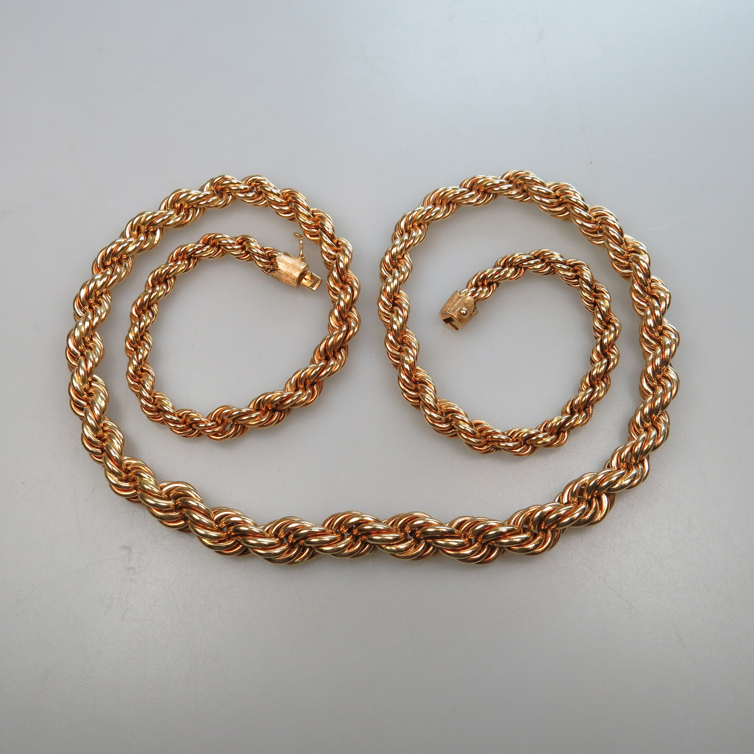 18K Yellow Gold Graduated Rope Necklace