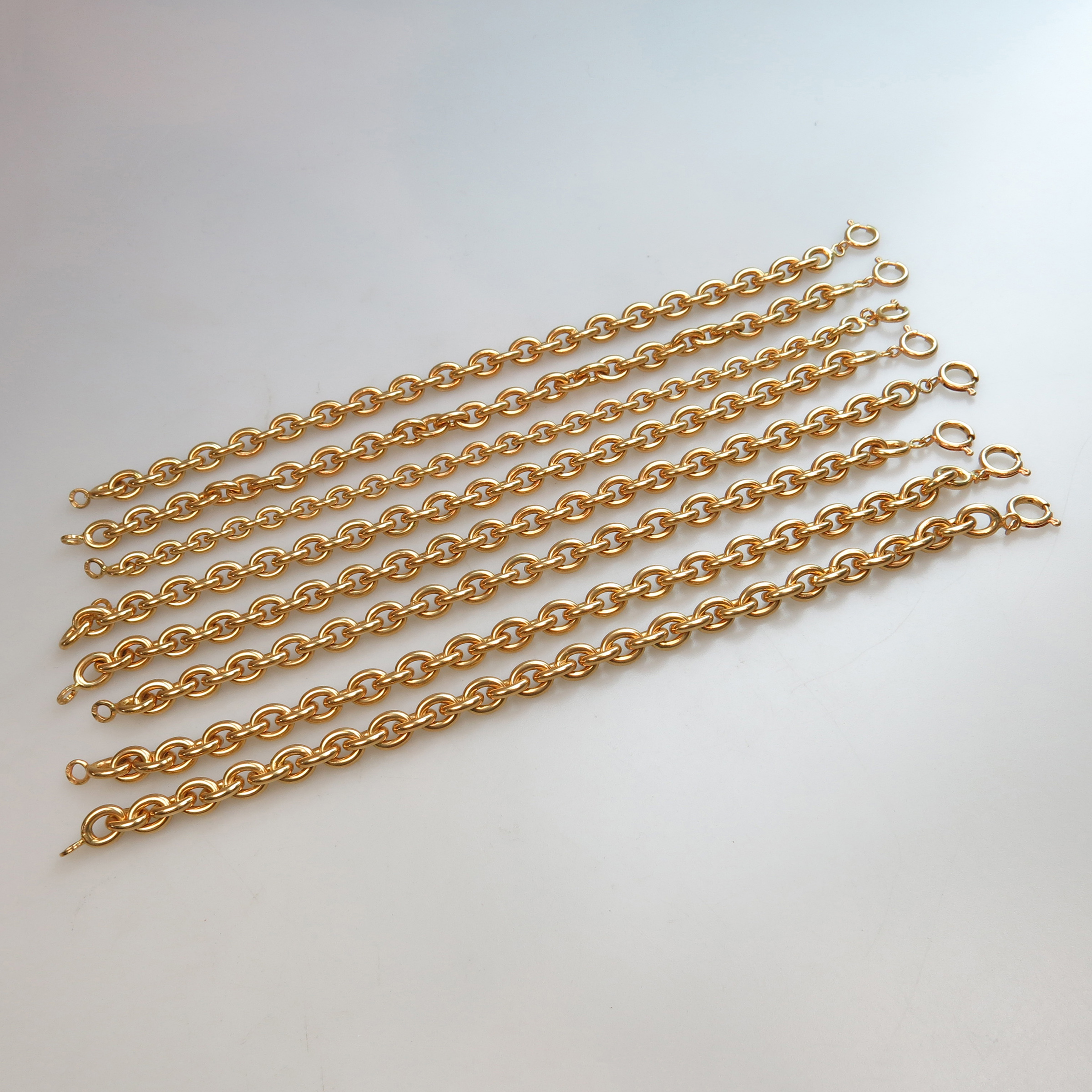 8 x 18K Yellow Gold Link Bracelets