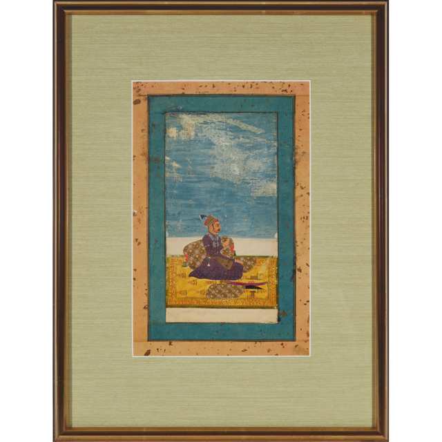 Punjab Hills School, A Prince Seated on a Yellow Carpet, 18th Century