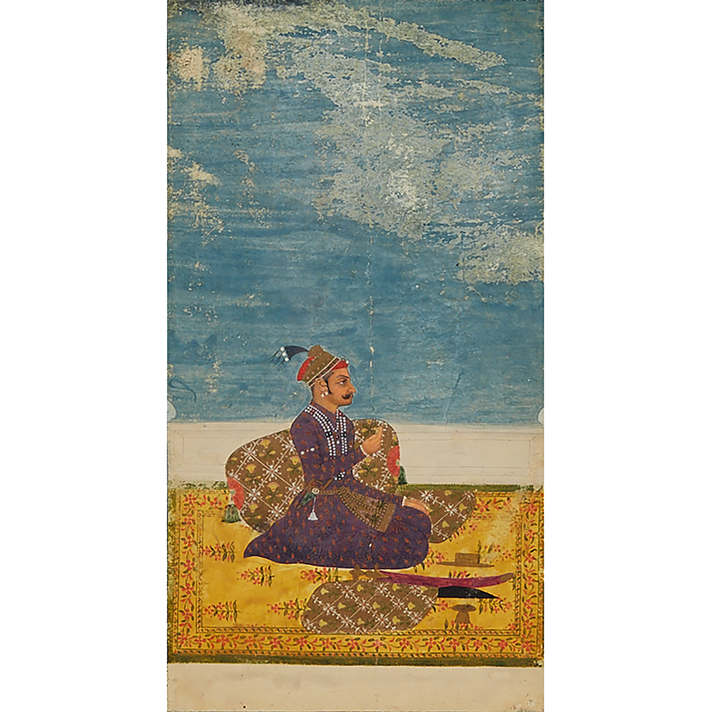 Punjab Hills School, A Prince Seated on a Yellow Carpet, 18th Century