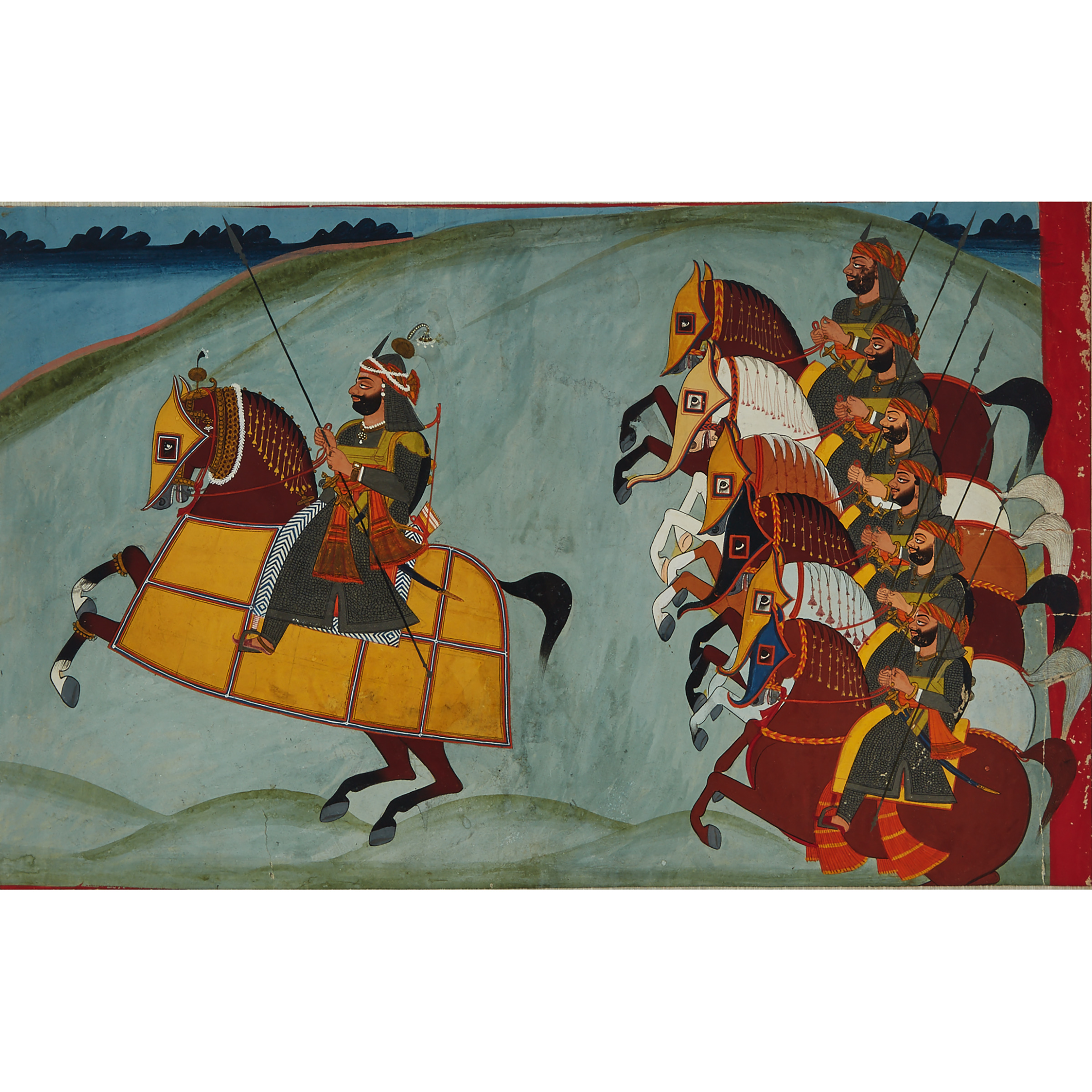 Rajasthan School, Equestrian Parade, Circa 1800