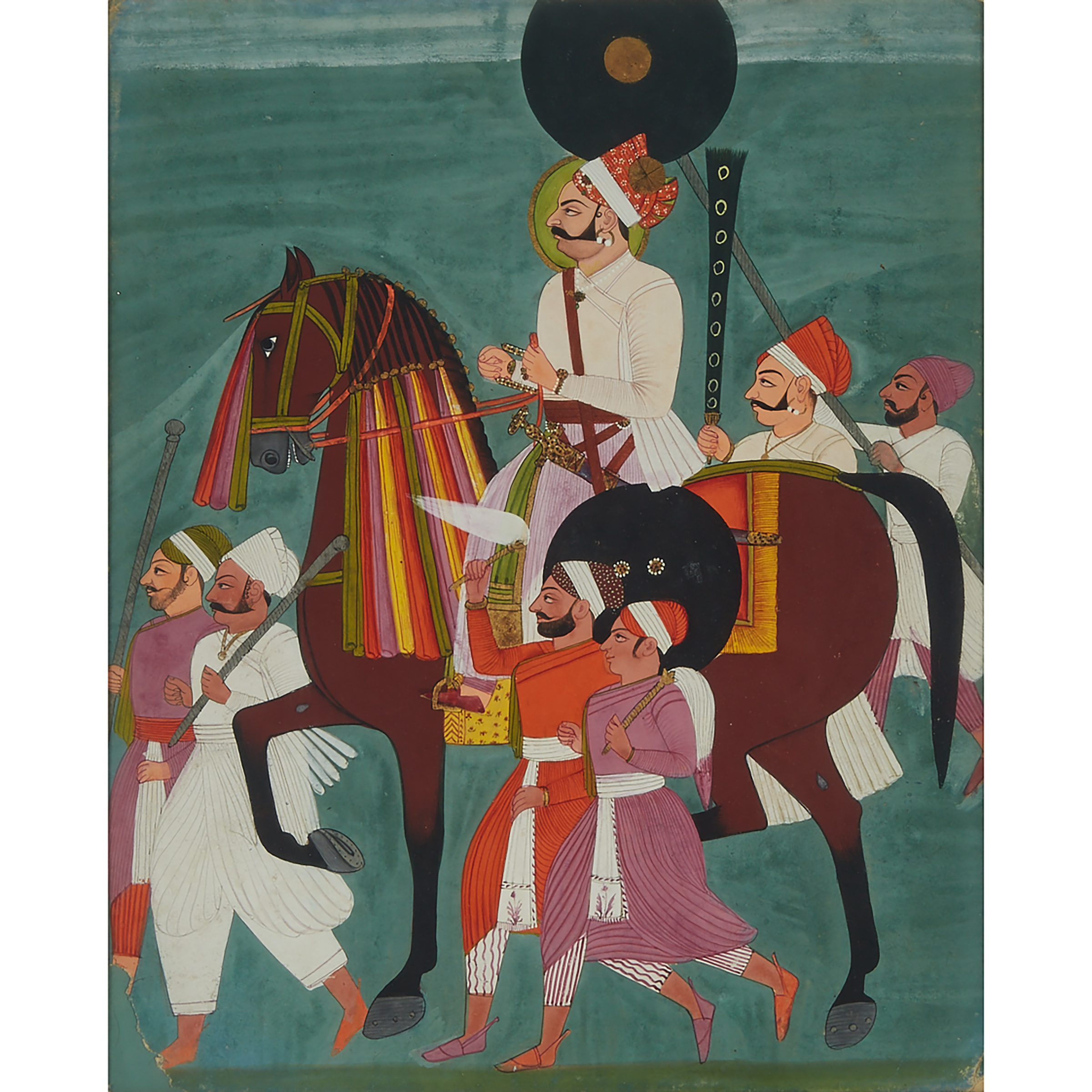 Rajasthan School, Equestrian Portrait, Circa 1800